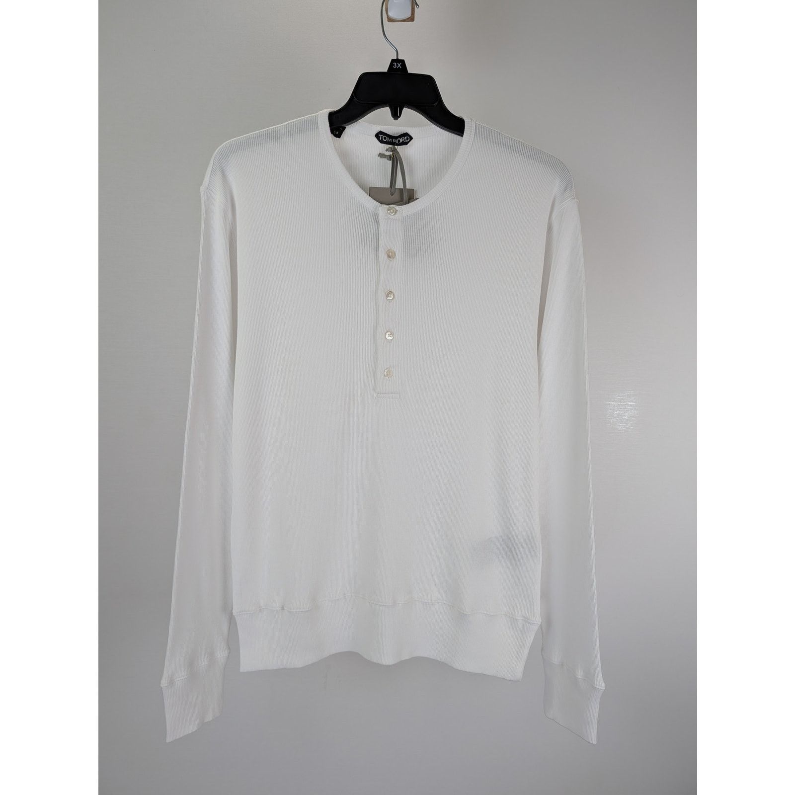 Tom Ford o1rshd1 Henley shirt in White Size US L / EU 52-54 / 3 - 6 Thumbnail