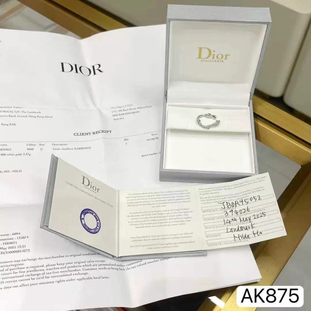 Dior Dior 18k WG Full Diamond Single Earring Bois de Rose LN Size ONE SIZE - 1 Thumbnail