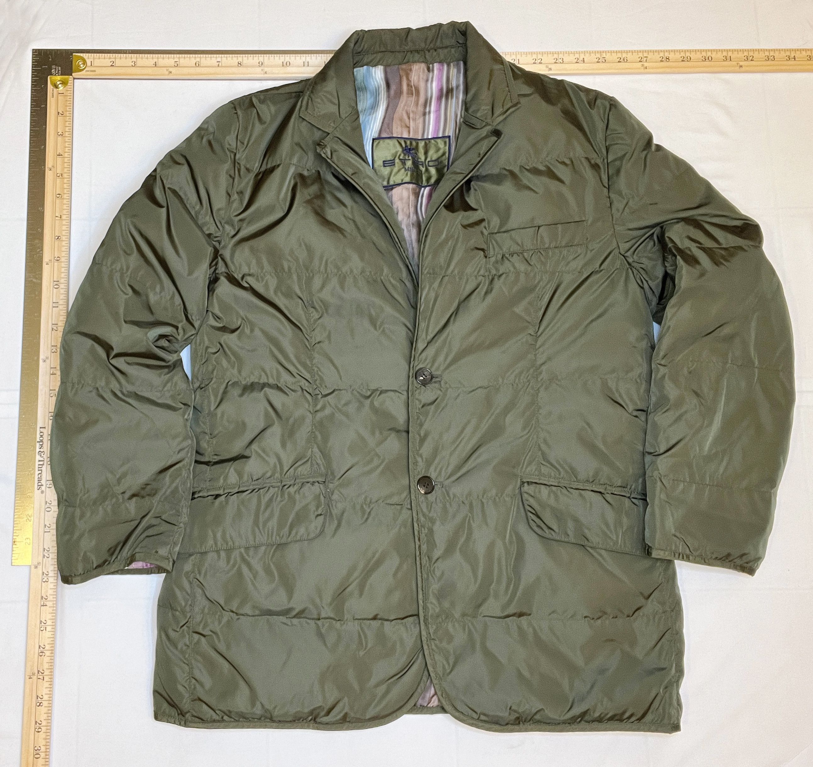 Etro Etro Milano Down Puffer Jacket Olive Green Mens Medium Size US M / EU 48-50 / 2 - 1 Thumbnail