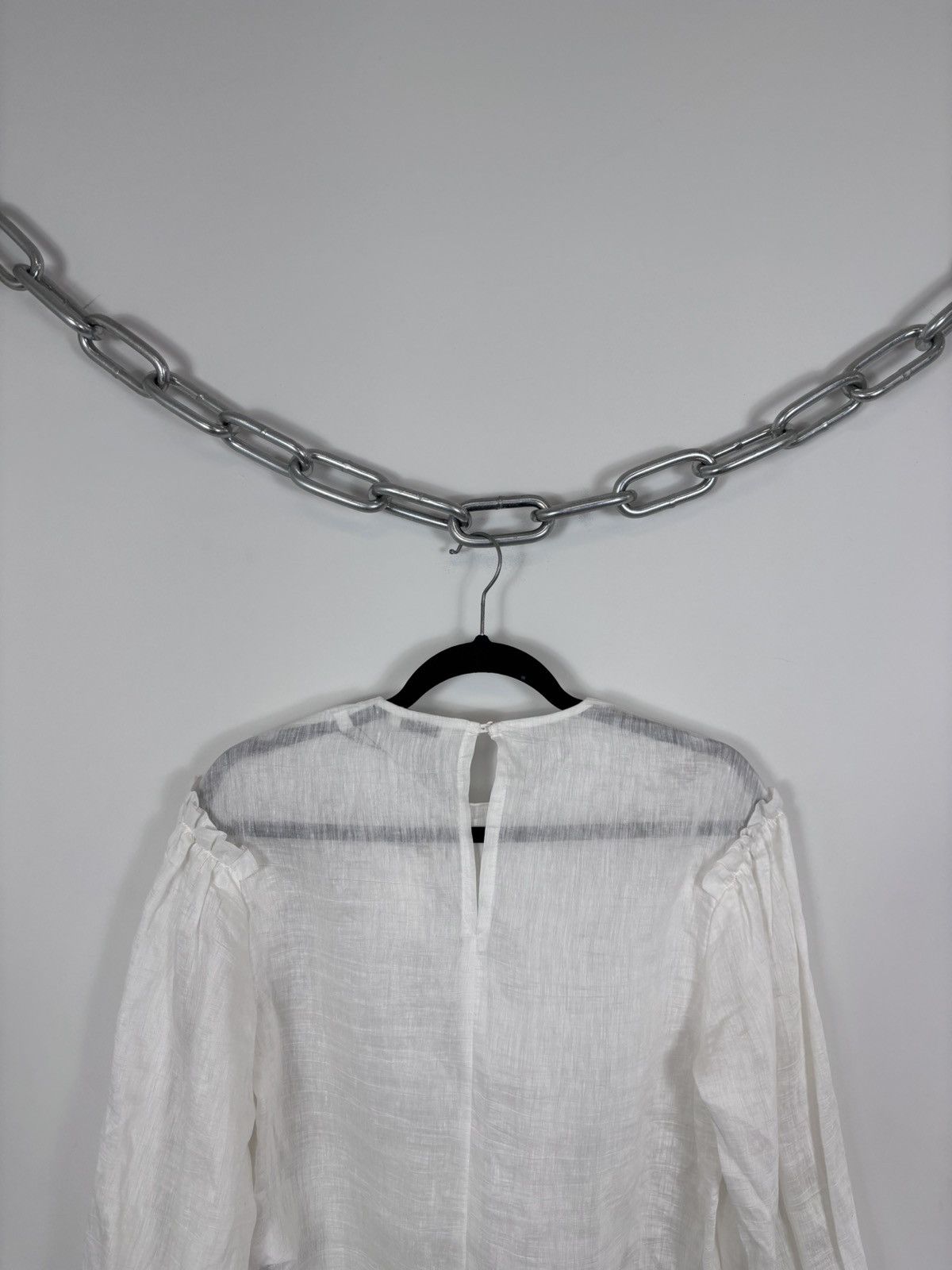 Sandro Sandro NWT Women’s White Babydoll Linen Blend Blouse Top Size S / US 4 / IT 40 - 16 Thumbnail