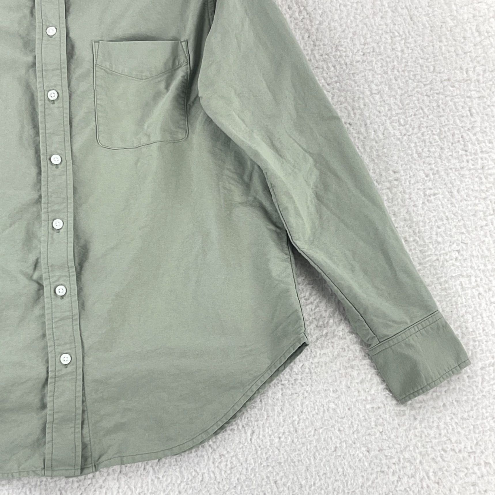 Everlane Everlane Button-Up Shirt Womens Size 0 Green Organic Cotton Long Sleeve Casual Shirt Size XS / US 0-2 / IT 36-38 - 4 Thumbnail