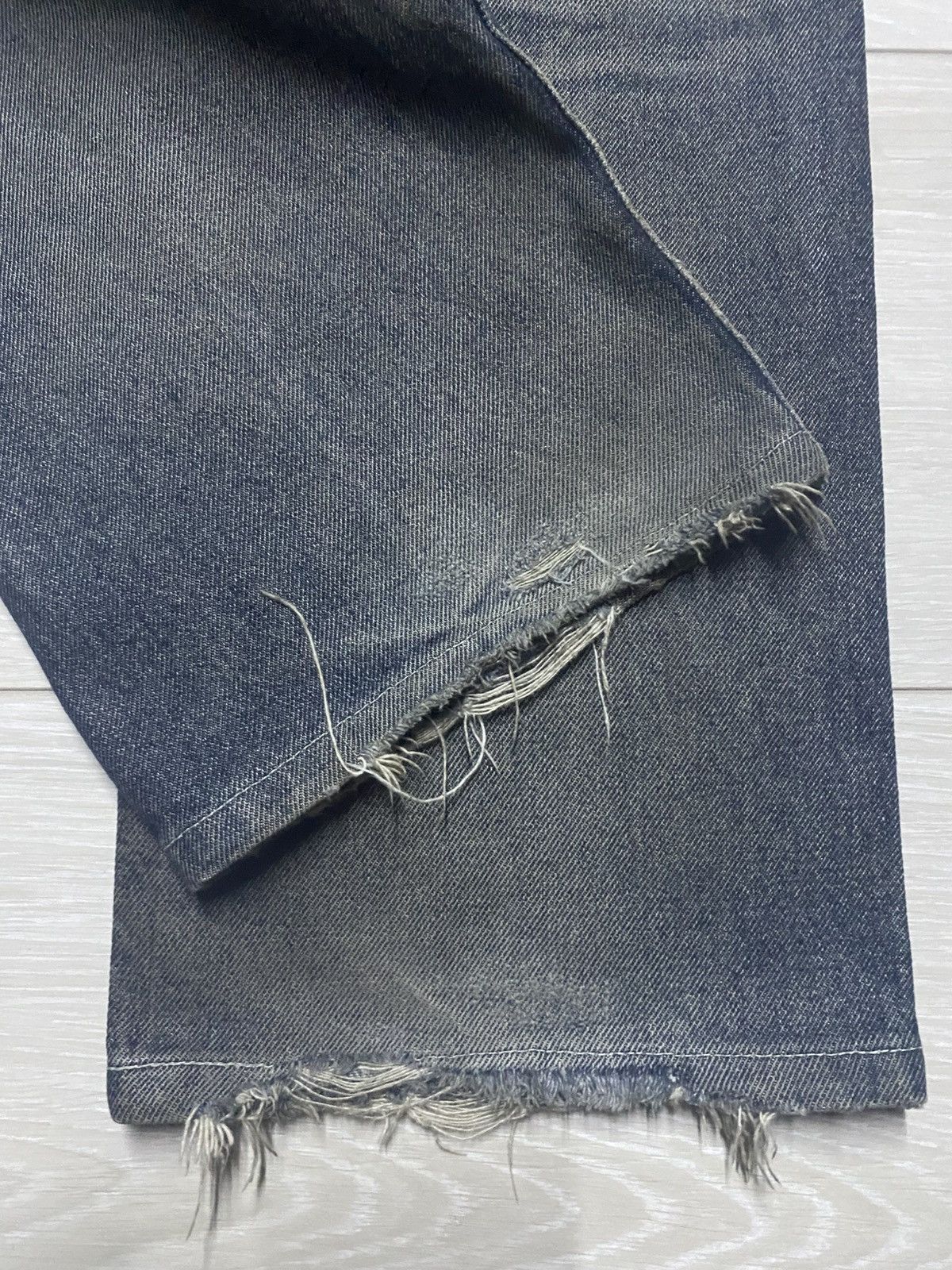 GU × Undercover Vintage gu Denim Distressed Straigh Loose Jeans Size US 35 - 13 Thumbnail