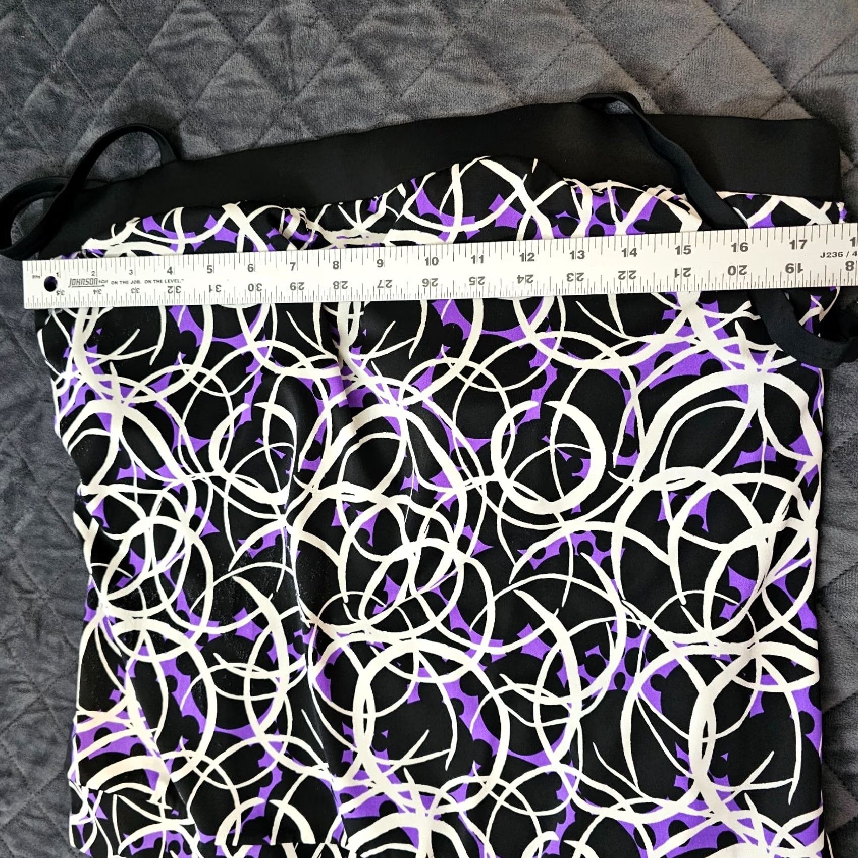 Vintage Jaclyn Smith Women's Tankini Black & Purple Floral Tankini Swim Top & Swim Skirt Set Size 16 Built-In Bra Spaghetti Strap Nylon Spandex Regular Women Size ONE SIZE - 5 Thumbnail