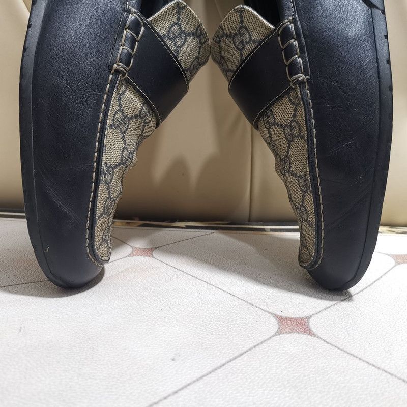 Gucci Gucci Blue GG Print Leather Loafers - Size US 11 / EU 44 - 2 Thumbnail