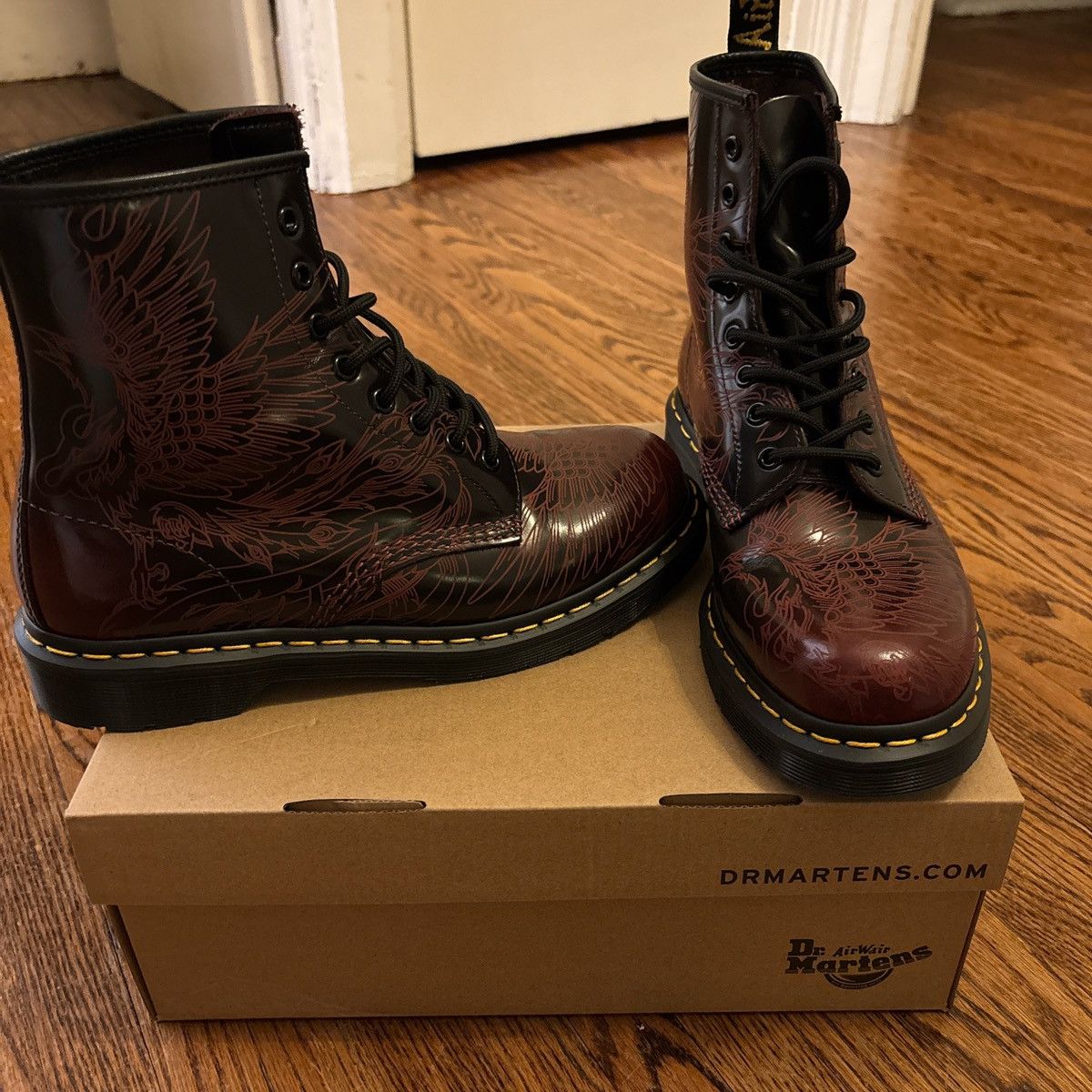 Dr. Martens 1460 PHOENIX ARCADIA RUB OFF LEATHER BOOTS Size US 9 / EU 42 - 1 Thumbnail