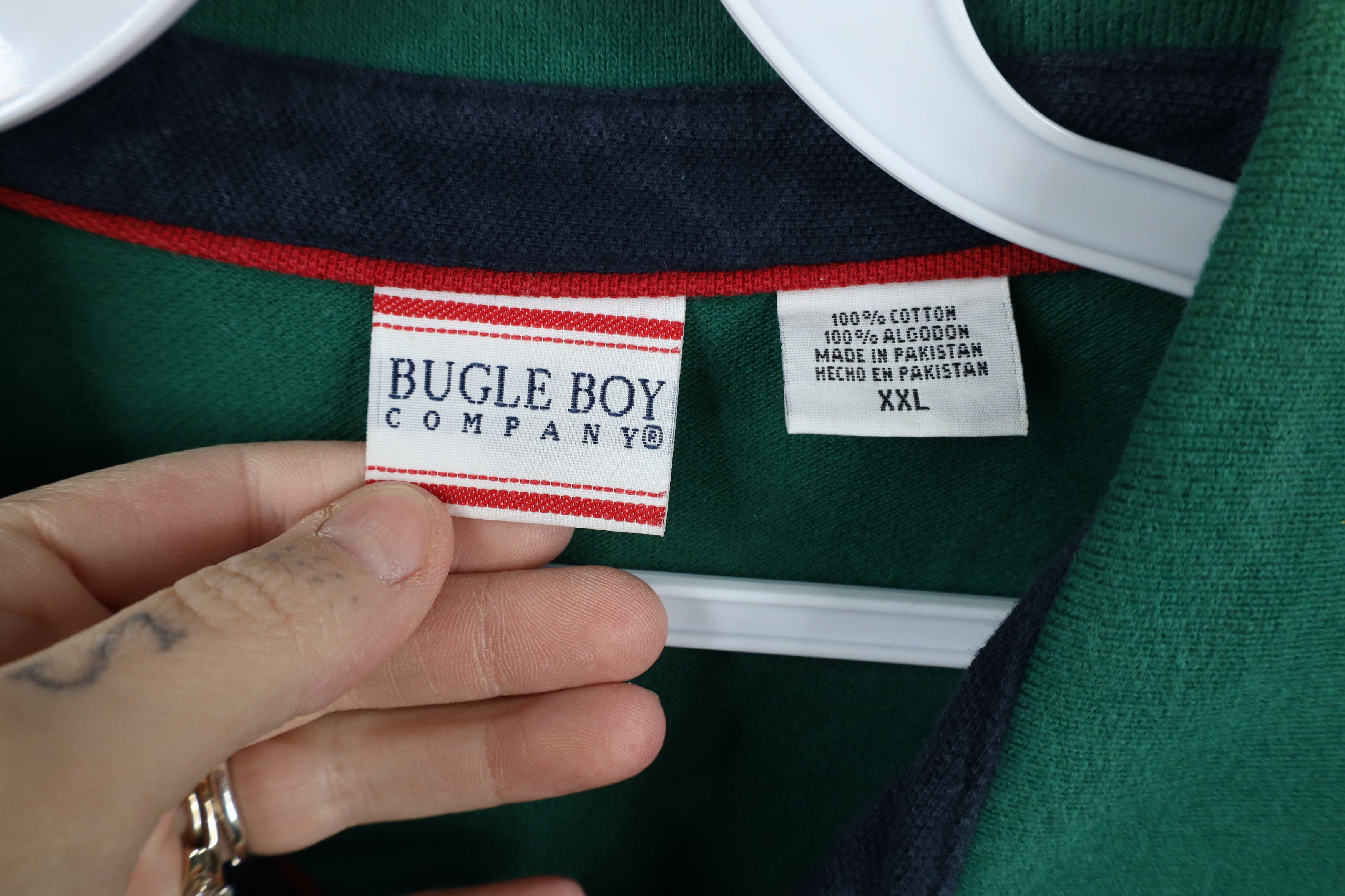 Vintage Vintage 90s Streetwear Cotton Collared Polo Shirt Green Size US XXL / EU 58 / 5 - 7 Thumbnail