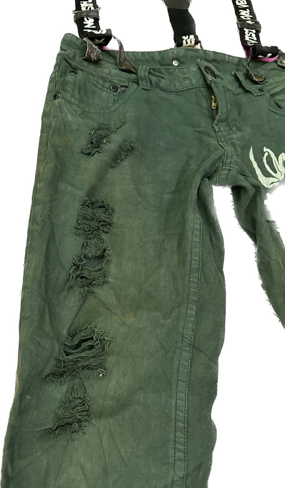 If Six Was Nine × Japanese Brand × Le Grande Bleu (L.G.B.) Rare Japanese Cargo Bondage Distress Jeans Size US 34 / EU 50 - 5 Thumbnail