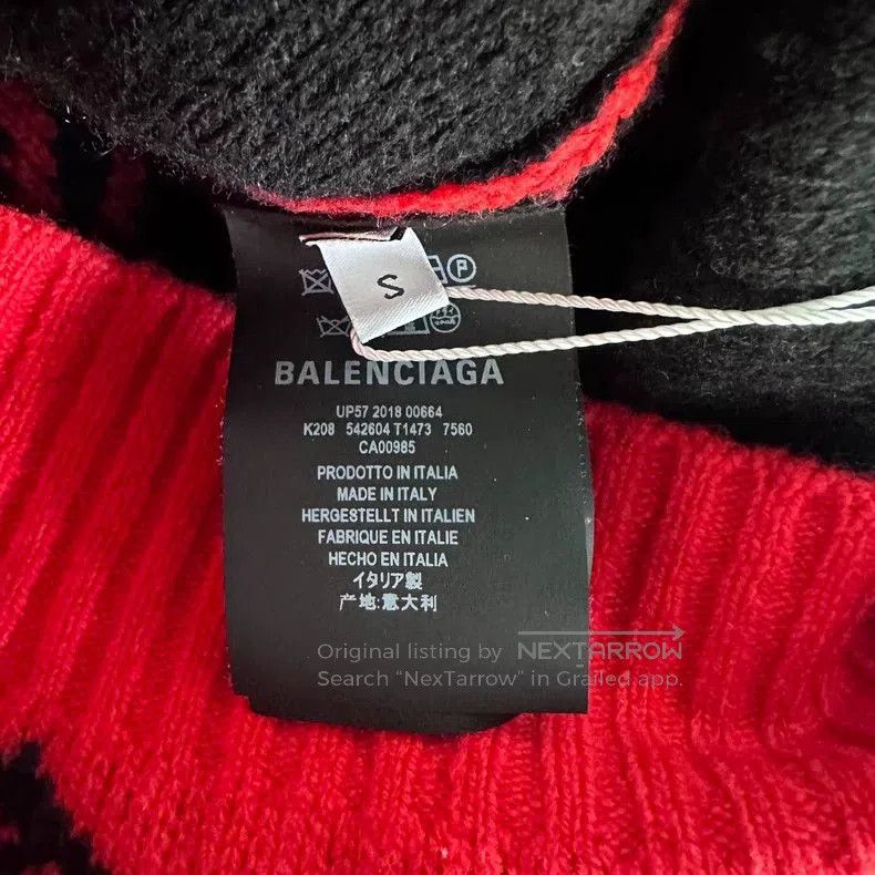 Balenciaga Balenciaga Red Logo Cardigan Sweater. Size US S / EU 44-46 / 1 - 4 Thumbnail