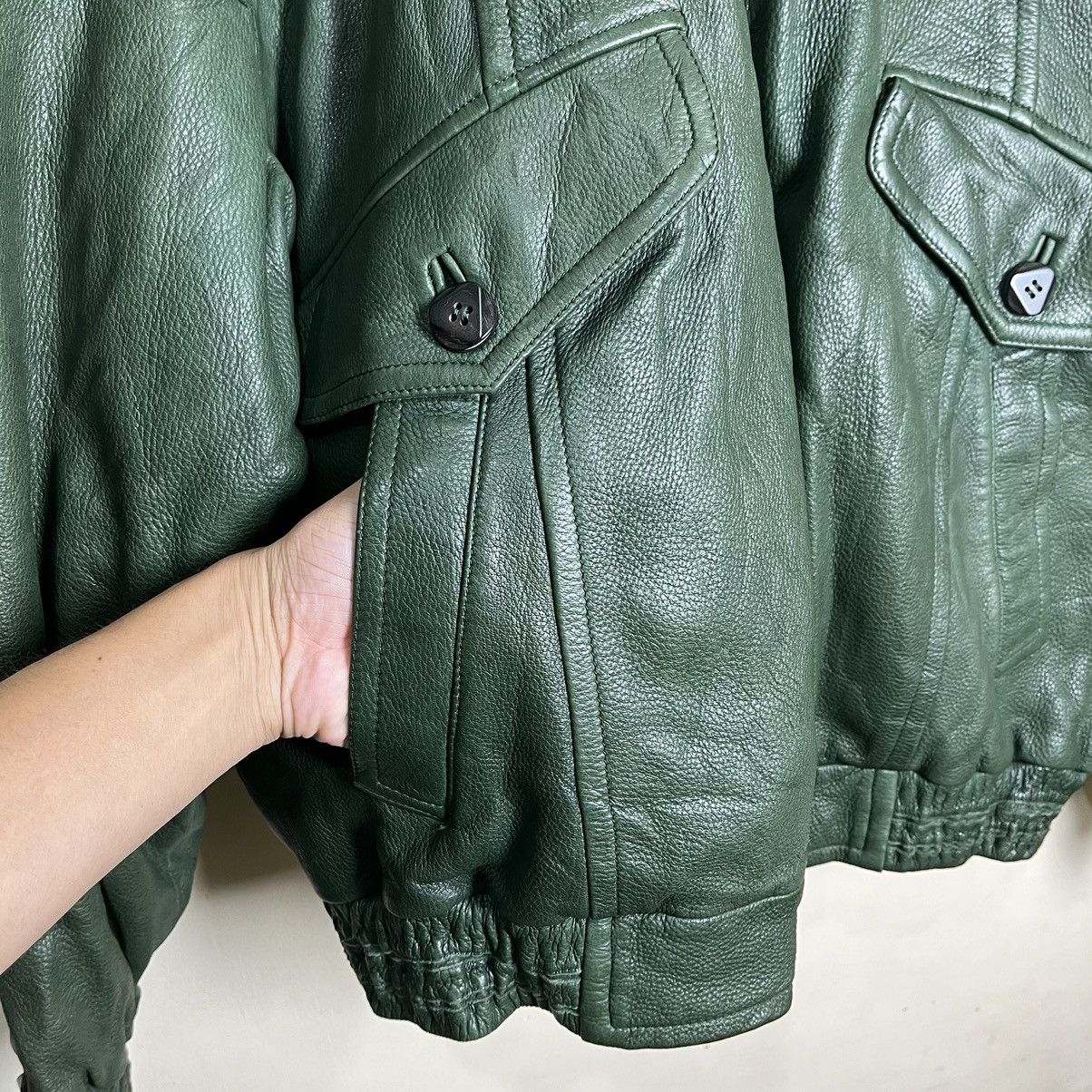 Zilli Vintage Zilli France Odessa Green Deerskin Leather Jacket Size US XXL / EU 58 / 5 - 9 Thumbnail