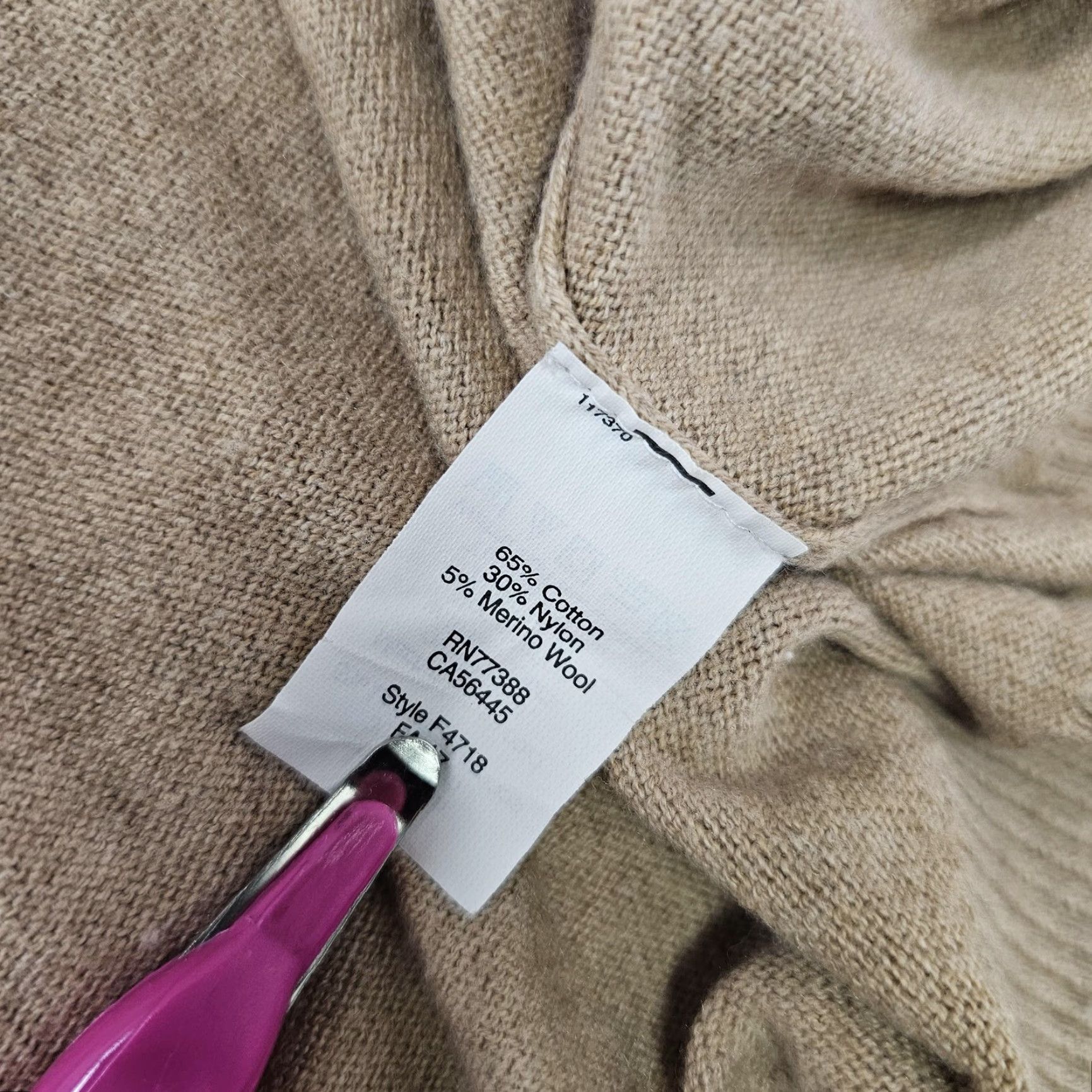 J.Crew J.Crew Mens Sweater Mock Neck Quarter Zip Harbor Cotton Pullover Tan Beige F4718 Size US XL / EU 56 / 4 - 6 Thumbnail