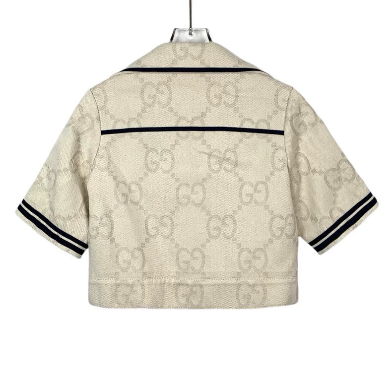 Gucci Gucci Size 38 Beige double G dark pattern full print cotton Size US XS / EU 42 / 0 - 2 Thumbnail