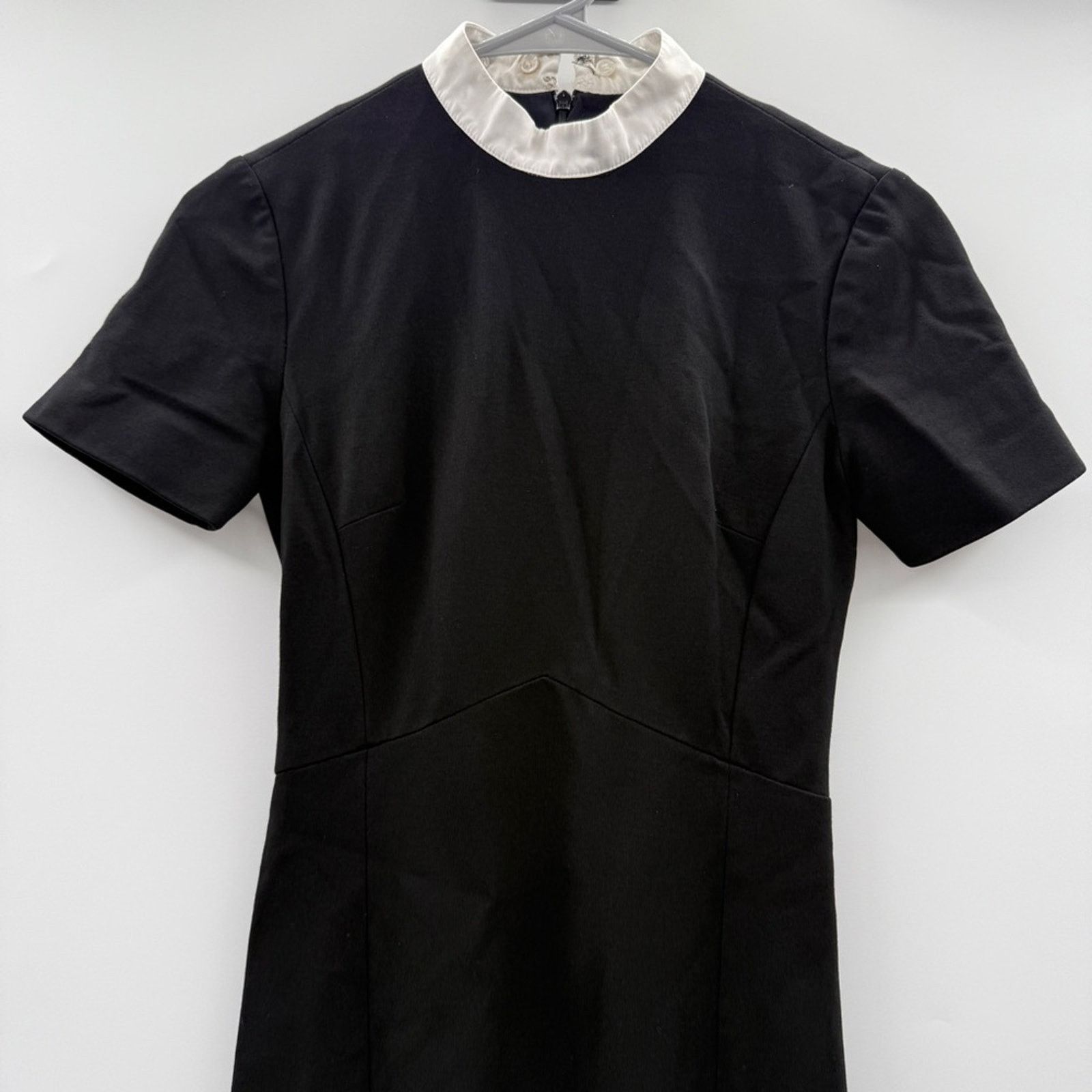 Jason Wu RTR Jason Wu Collection Black Contrast Collar Ponte Dress Size XS / US 0-2 / IT 36-38 - 3 Thumbnail