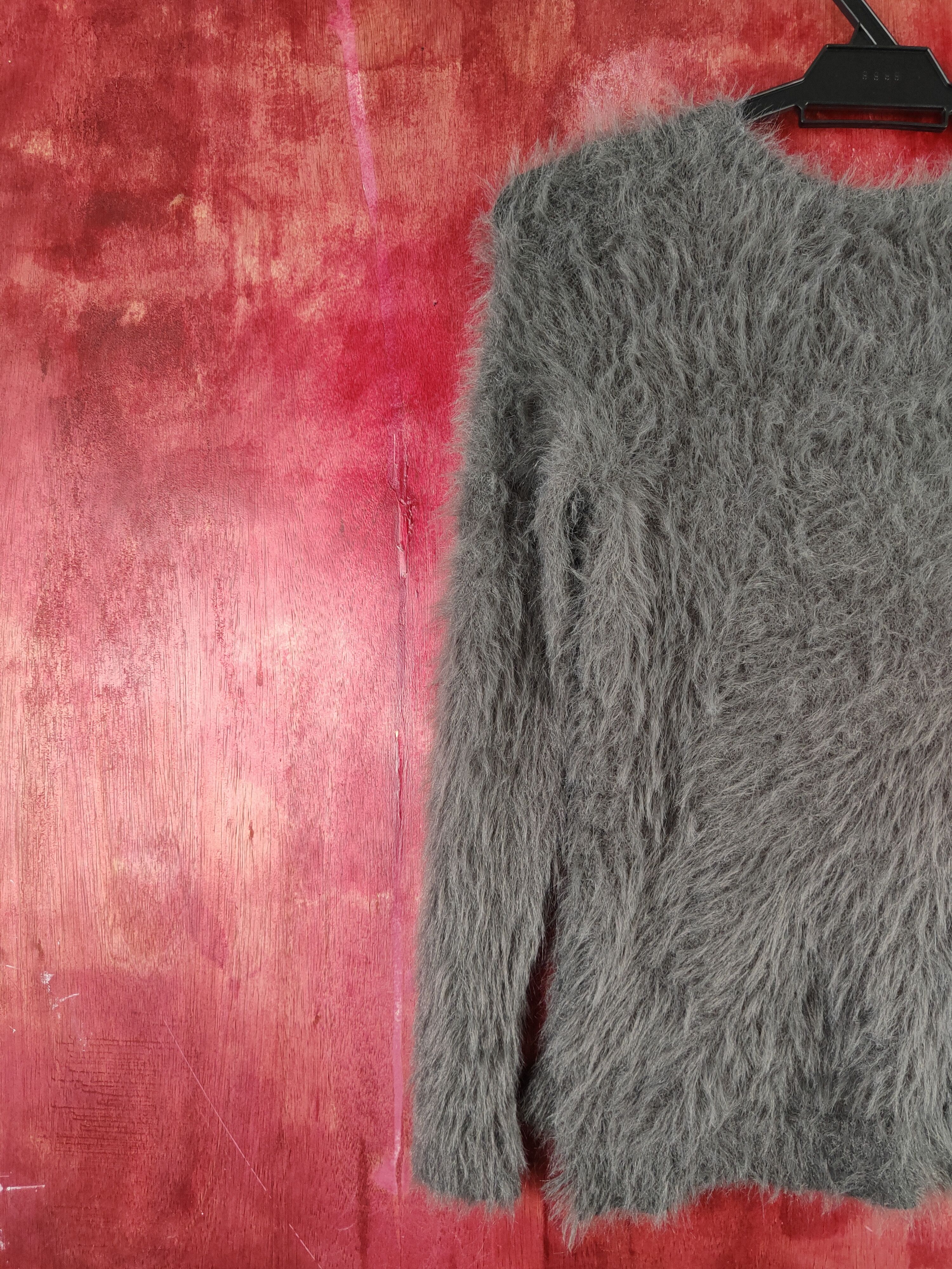 Aran Isles Knitwear H&M Dark Gray Shag Shaggy Fur Mohair Knitwear #S2023 Size S / US 4 / IT 40 - 9 Thumbnail