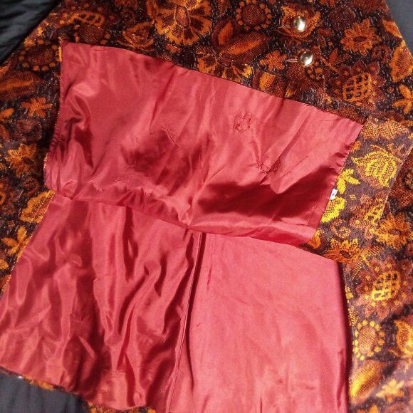 Other Vintage Denmark's Floral Chenille Pattern Wool Cape Cloak Size XL / US 12-14 / IT 48-50 - 4 Thumbnail