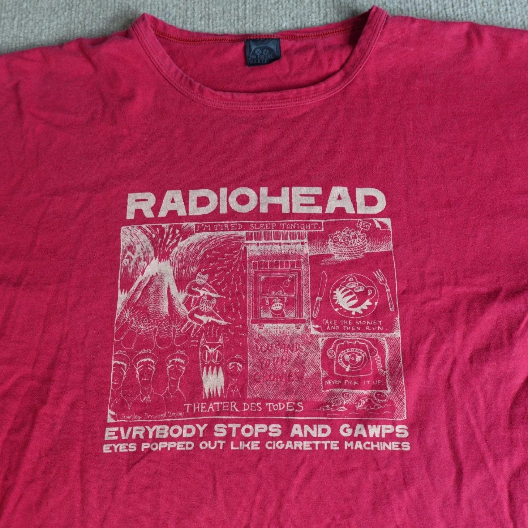 Vintage VINTAGE Radiohead Shirt Men XL Red Graphic Print Crew Neck Long Sleeve 2XL? Size US XL / EU 56 / 4 - 2 Thumbnail