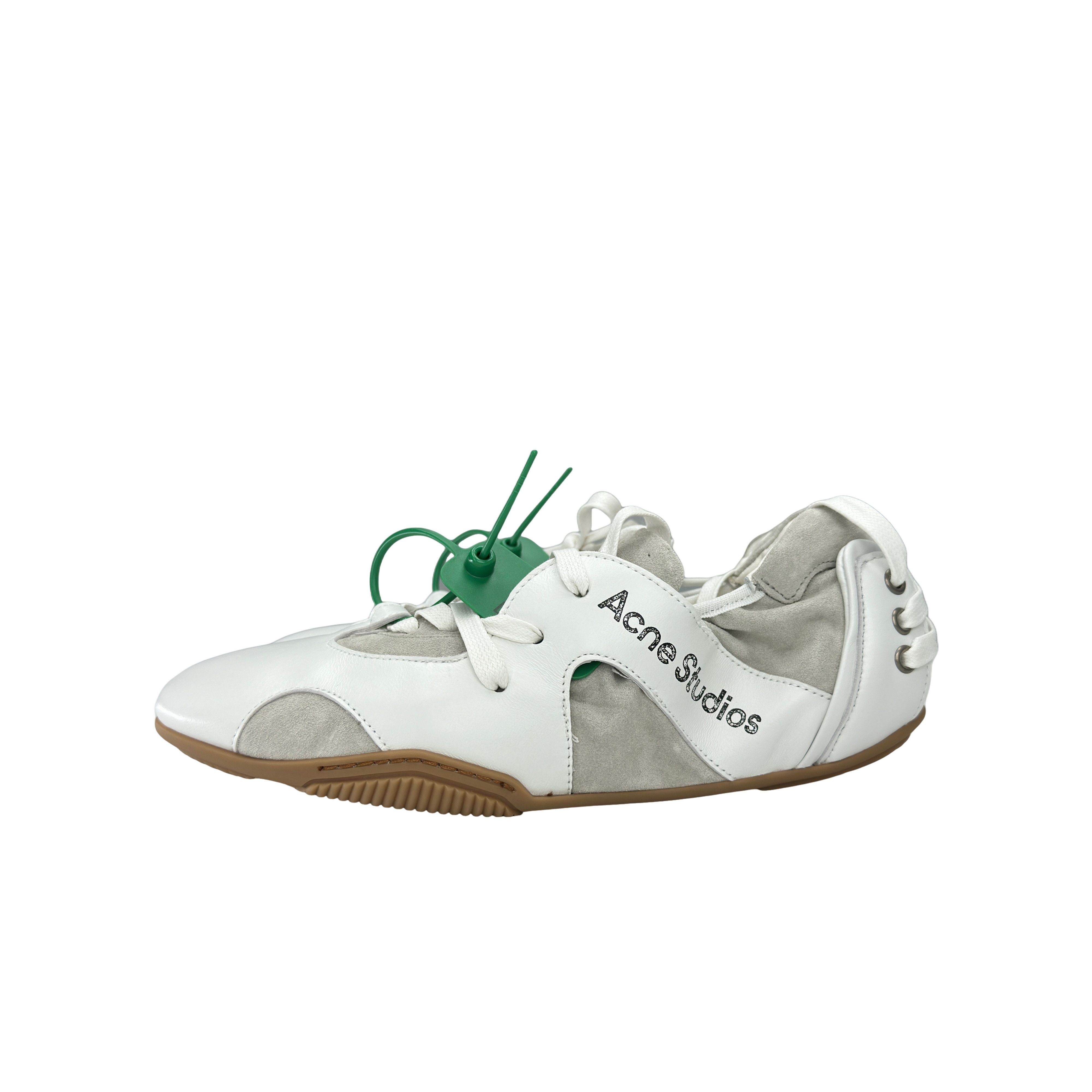 Acne Studios Acne Studios White Leather Ballet Low-Top Sneakers 40 Size US 7 / EU 40 - 1 Thumbnail