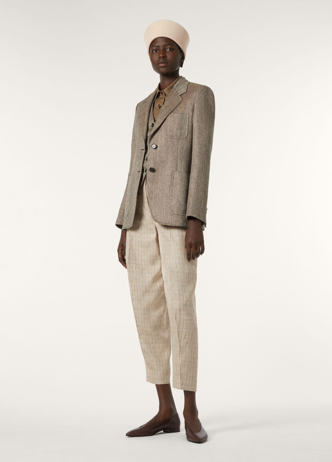 Loro Piana o1srvl11e0526 FAP2796 Eleanor Blazer in Brown/Tan Size L / US 10 / IT 46 - 3 Thumbnail