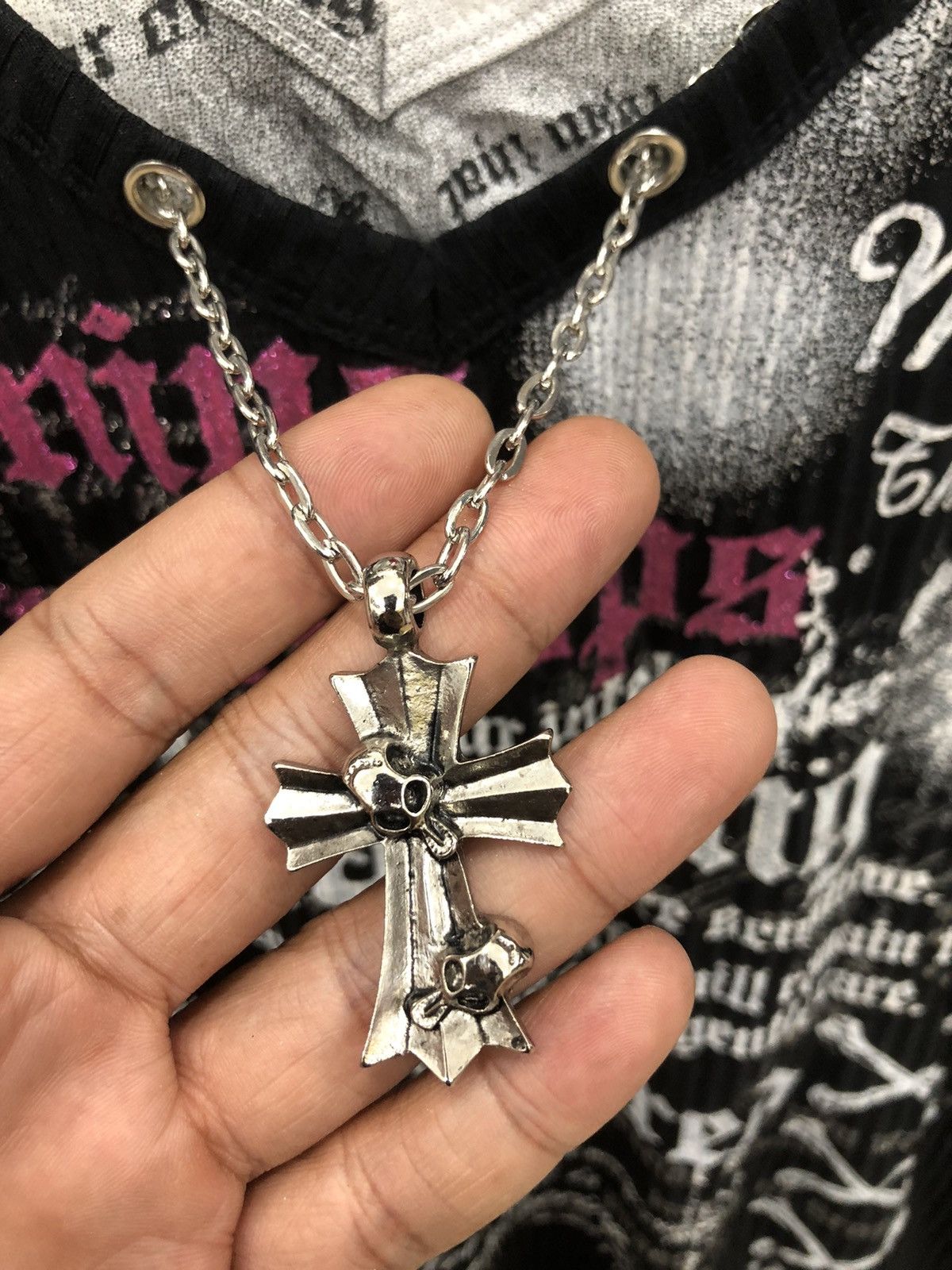 Japanese Brand Y2K Time Step Necklaces Cross punk Rock Sleeve less Size US XXL / EU 58 / 5 - 3 Thumbnail