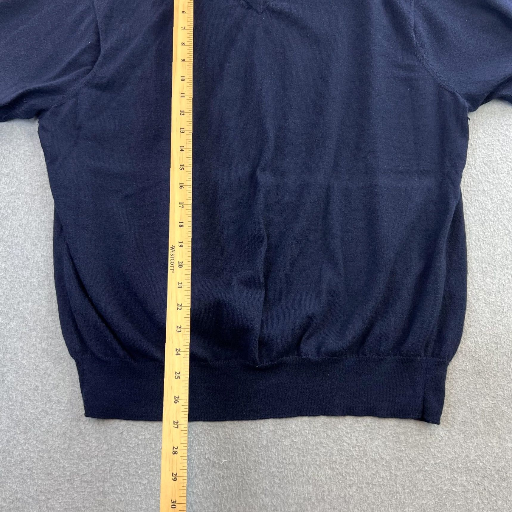 Peter Millar Peter Millar Sweater Mens XL Navy V-Neck Knit Pullover Lightweight Adult Size US XL / EU 56 / 4 - 3 Thumbnail