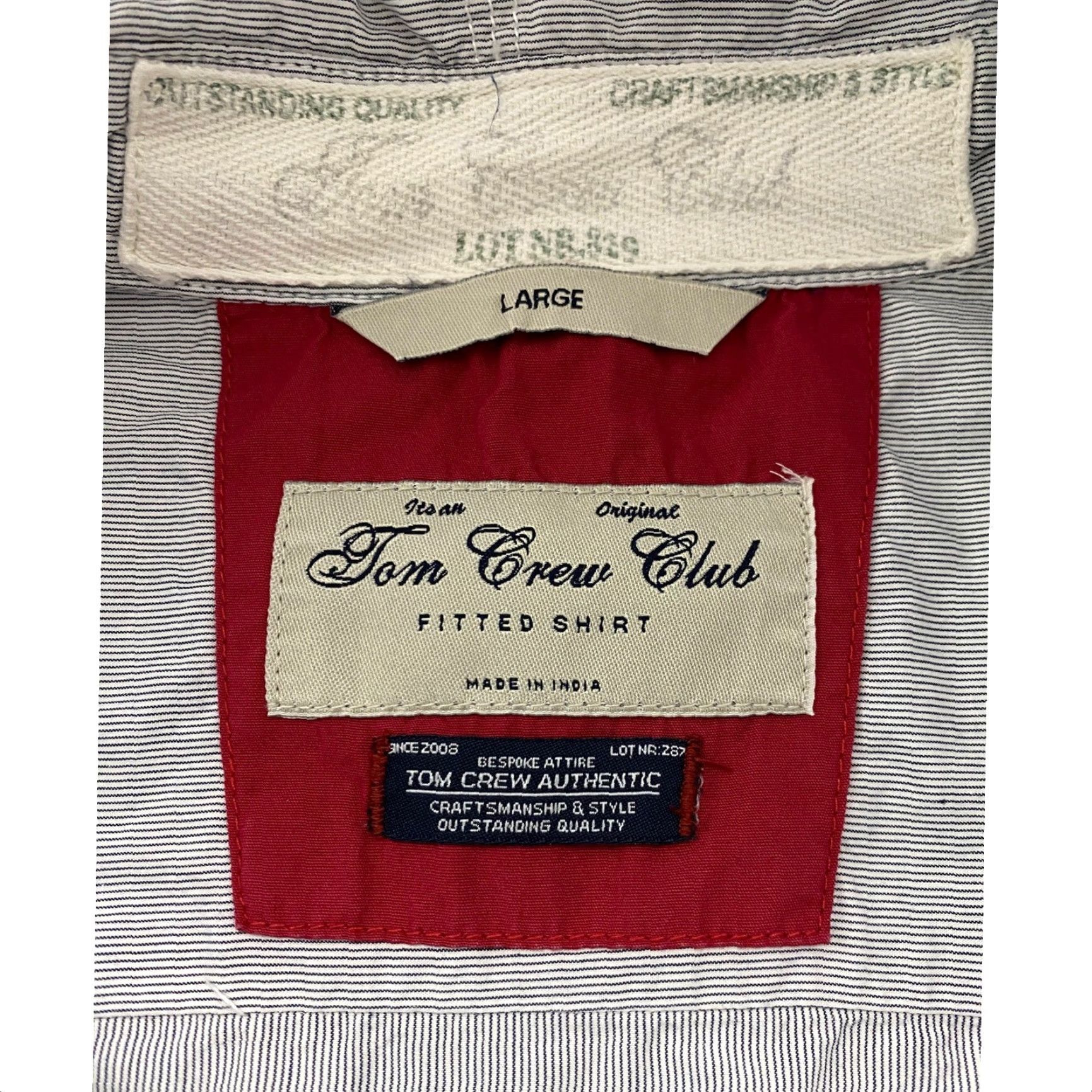Vintage Tom Crew Club Mens Large Striped Long Sleeve Button-Down Shirt Expedition Patch Size US L / EU 52-54 / 3 - 6 Thumbnail