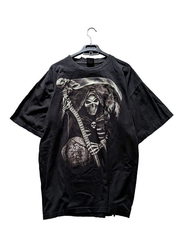 image of Affliction x Vintage Spiral Style Edgy Tshirt Shirt Opium in Black, Men's (Size XL)