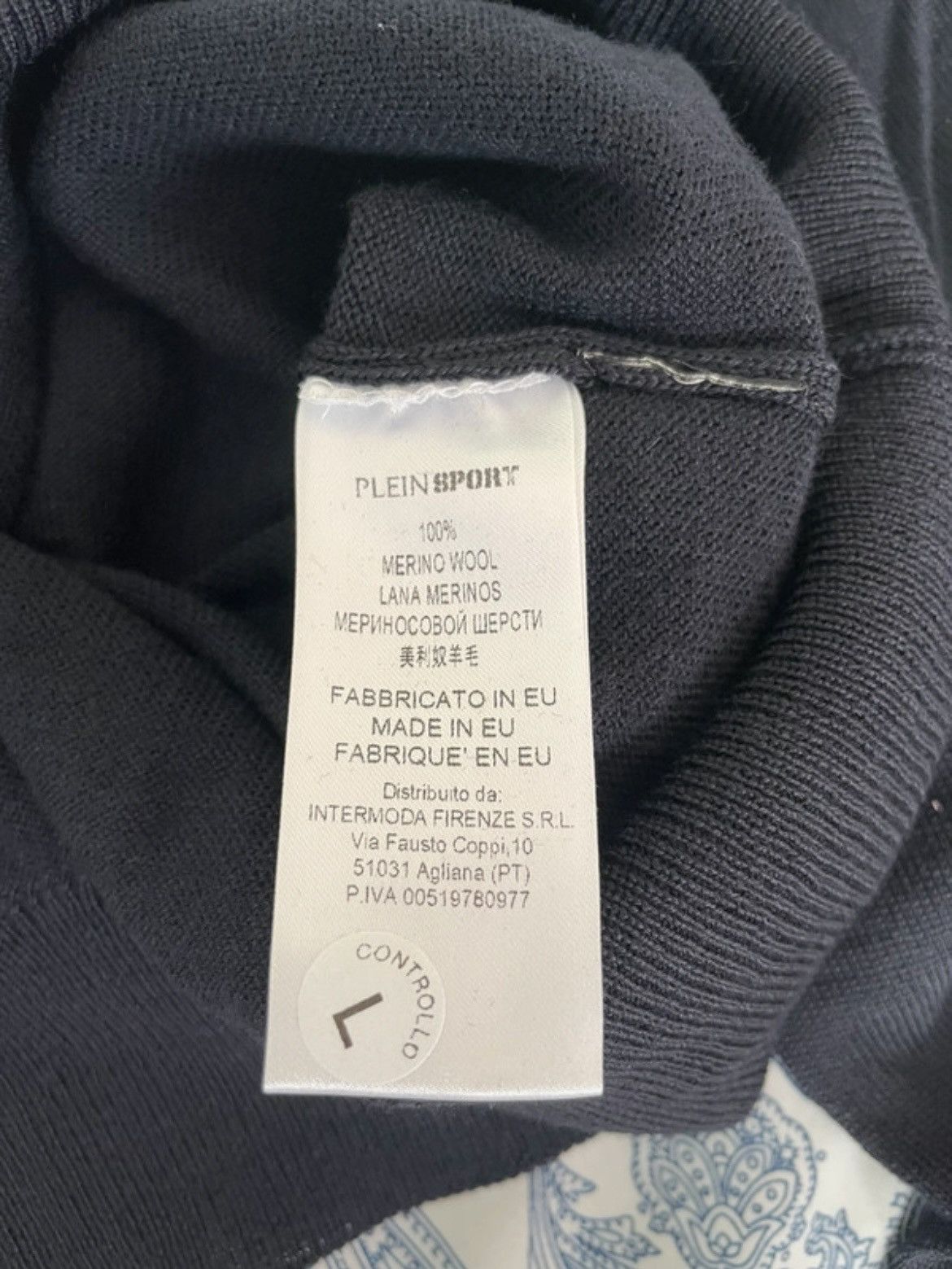 Philipp Plein Plein Sport Merino Wool Mockneck Sweater Navy | Mens M | NWT Size US M / EU 48-50 / 2 - 8 Thumbnail