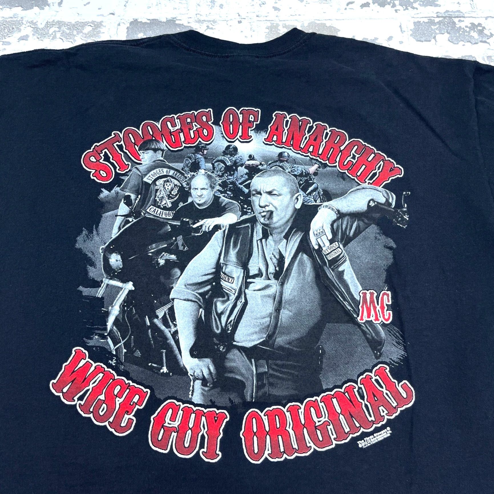 Gildan VINTAGE Three Stooges Shirt Men XL Black Tee Biker Motorcycle Y2K Movie Promo Size US XL / EU 56 / 4 - 2 Thumbnail
