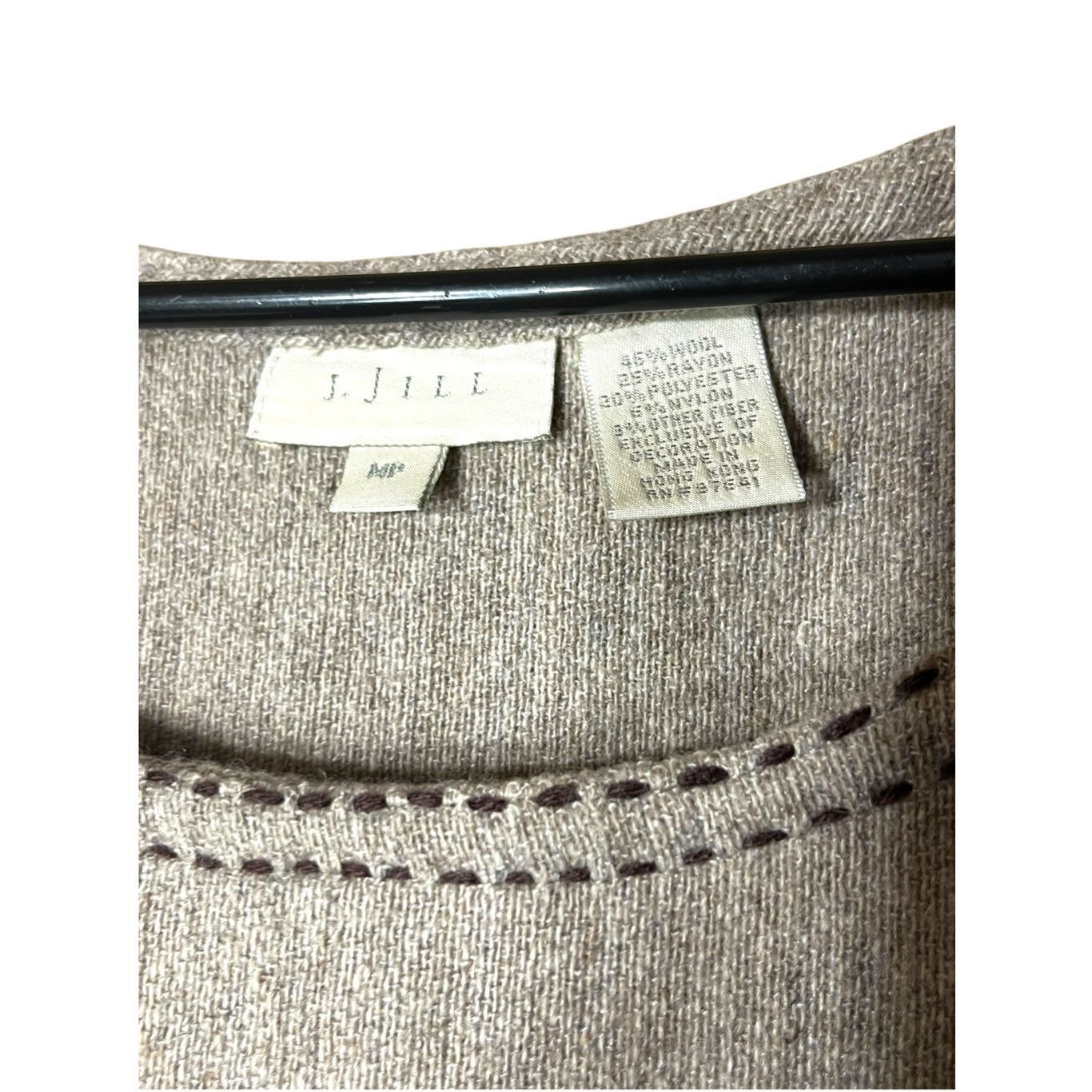 Other J Jill Medium Wool Dress Embroidered Hem Midi Tan Brown Mode Size M / US 6-8 / IT 42-44 - 4 Thumbnail