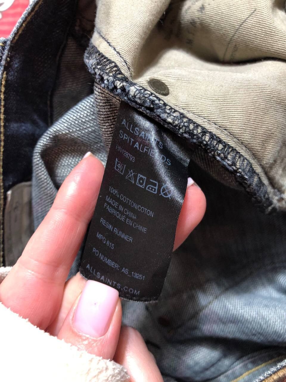 Allsaints Dirty Painted Distressed Thrashed Faded Baggy Jeans Y2K Size US 32 / EU 48 - 15 Thumbnail