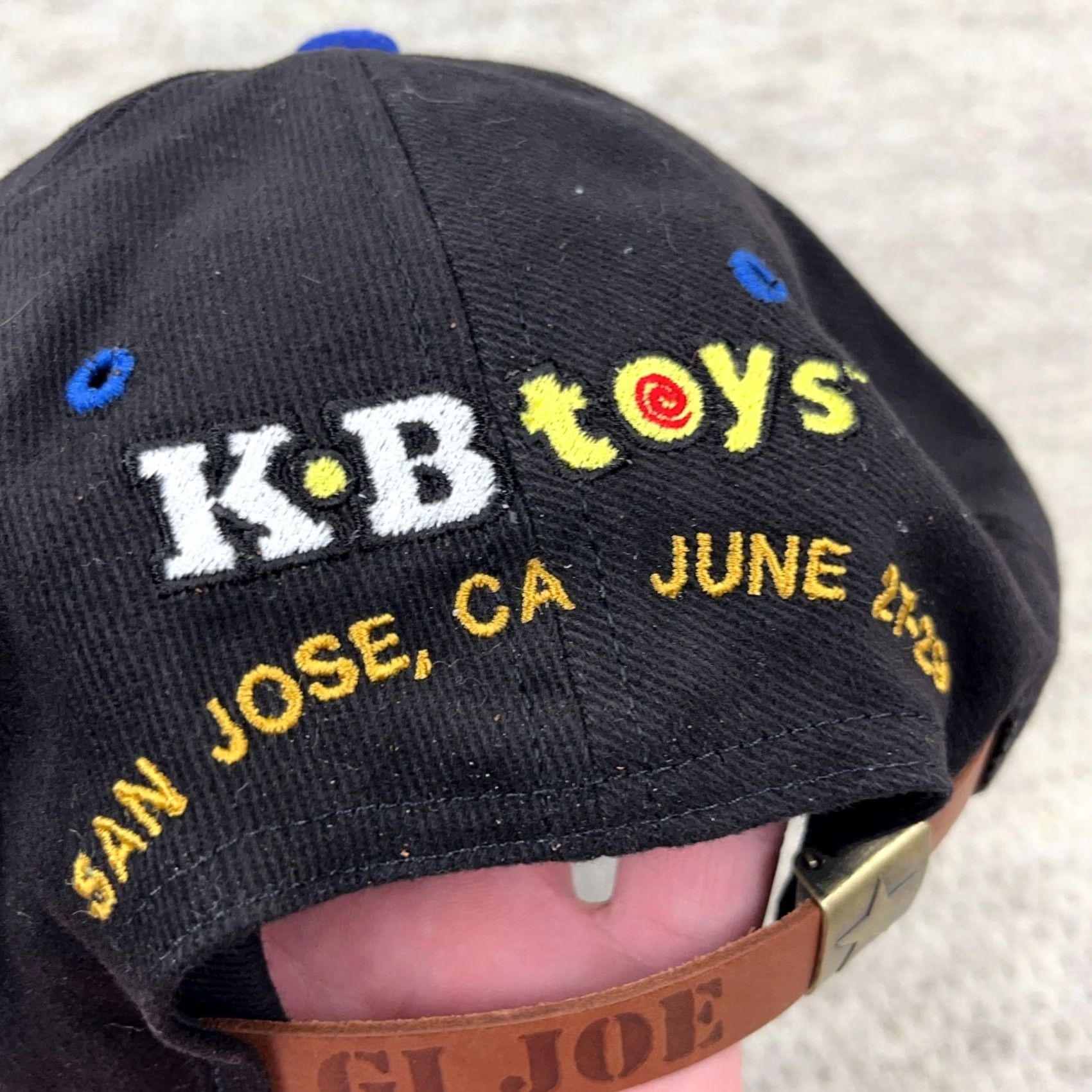 Vintage VINTAGE GI Joe Hat Cap Black Leather Strap Back KB Toys Promo Convention 90s Size ONE SIZE - 7 Thumbnail