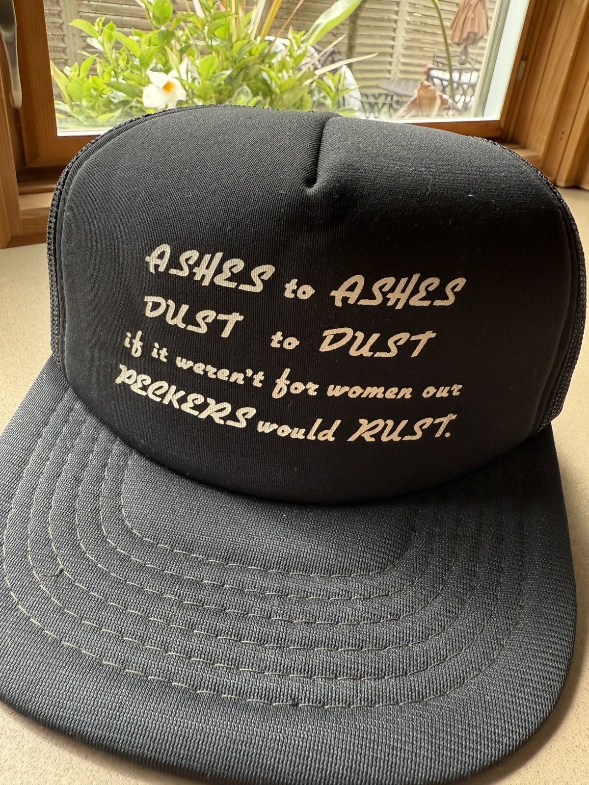Vintage Vintage 80s Vulgar Humor Statement Mesh Snapback Trucker Hat Size ONE SIZE - 2 Thumbnail