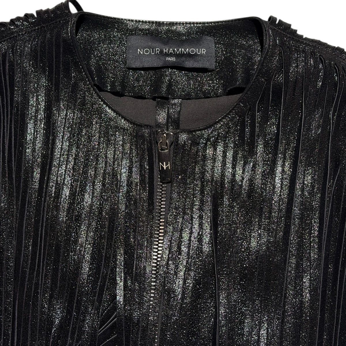 Nour Hammour Fringe tassle leather jacket Size US XS / EU 42 / 0 - 2 Thumbnail