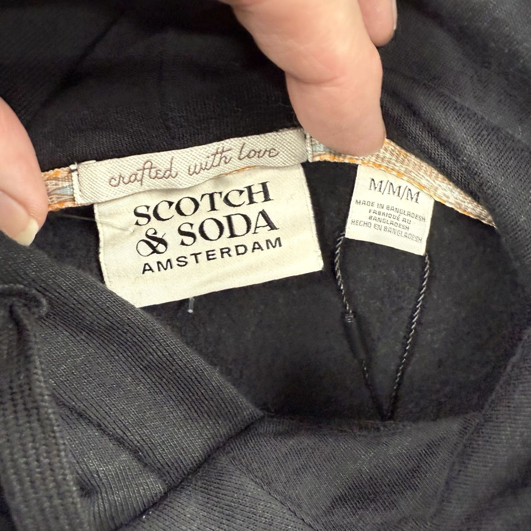 Scotch & Soda Scotch & Soda Relaxed Fit Hoodie Men Medium Black Long Sleeve Fleece Embroidered Logo Pullover Size US M / EU 48-50 / 2 - 3 Thumbnail