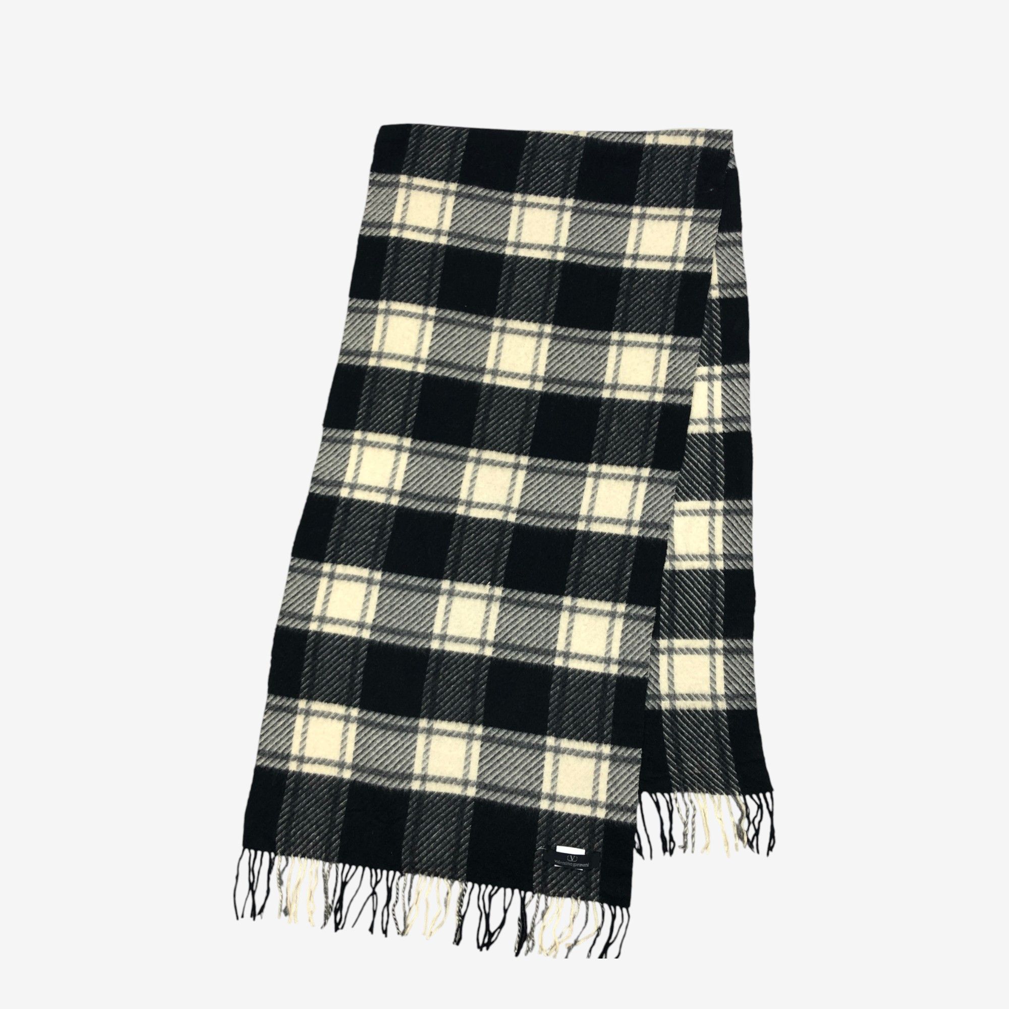 Japanese Brand Vintage Valentino Garavani Scarf Muffler Wool Plaid Scarves Size ONE SIZE - 4 Thumbnail