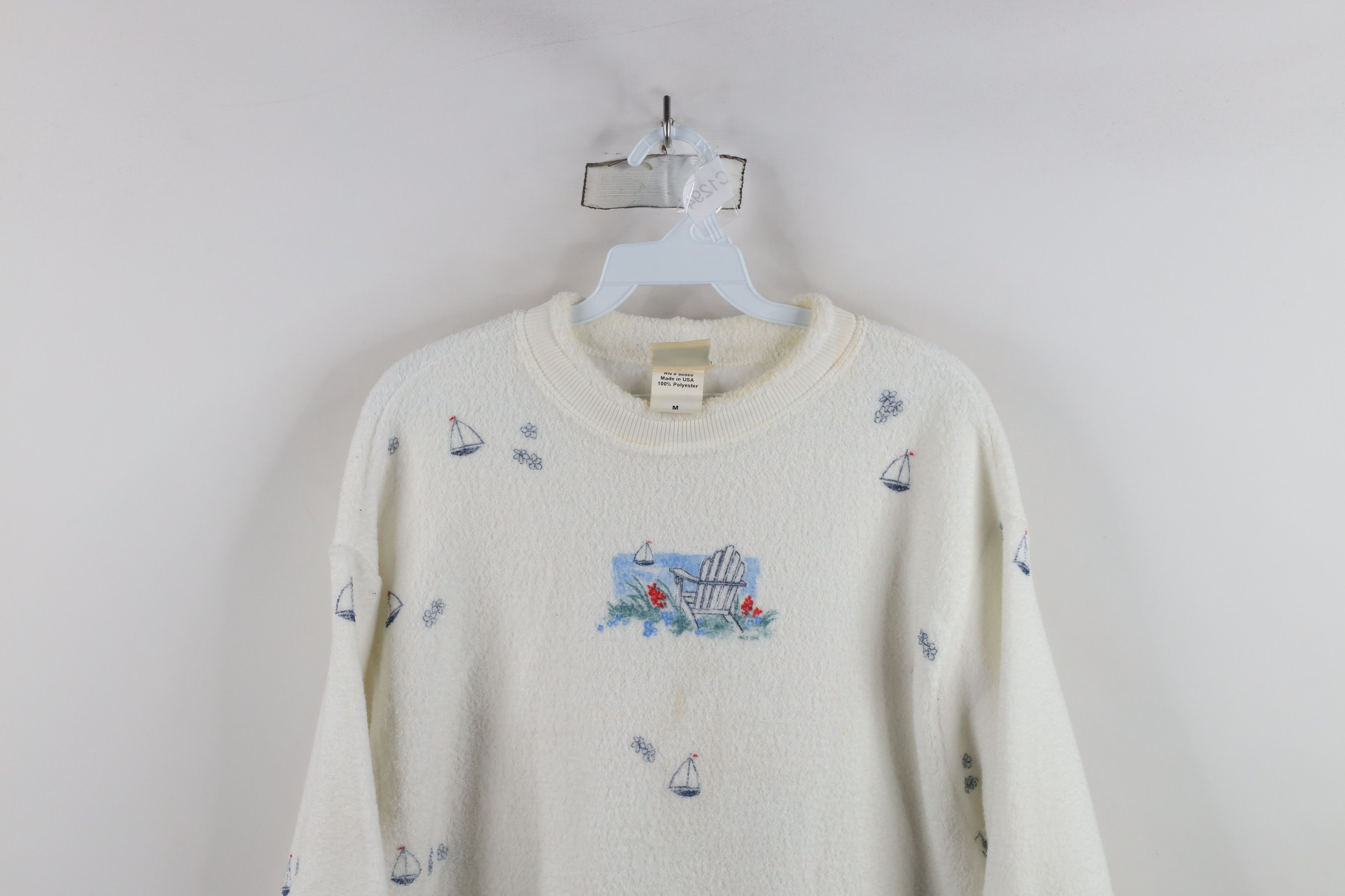 Vintage Vintage 90s Streetwear All Over Print Fleece Sweatshirt USA Size M / US 6-8 / IT 42-44 - 2 Thumbnail