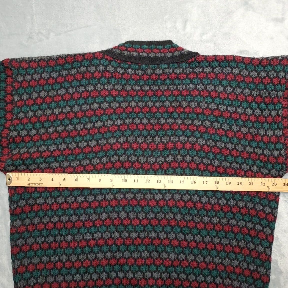Sears VTG Sears Mens Store Sweater L Red V-neck Pullover 90s Y2K Retro Made in USA Multicolor Knit Geometric Pullover Mens Size US L / EU 52-54 / 3 - 5 Thumbnail