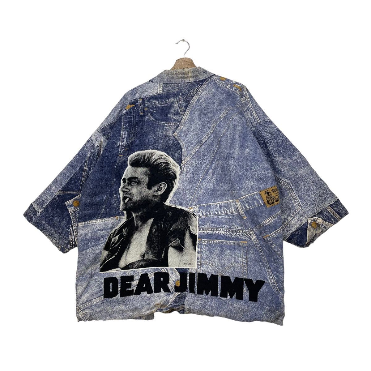 image of Band Tees x Kimono Japan Dragon Vintage Fullprint Kimono Jimmy Hendrik in Denim, Men's (Size Medium