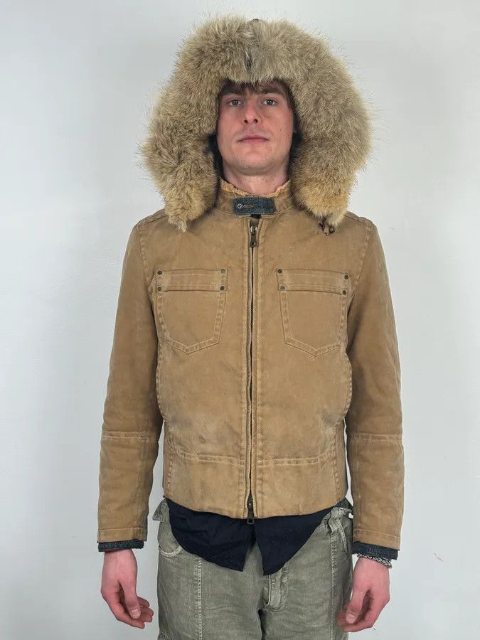 Dsquared2 AW2002 Dsquared2 Fur Hooded Beige Jacket Size US M / EU 48-50 / 2 - 4 Thumbnail