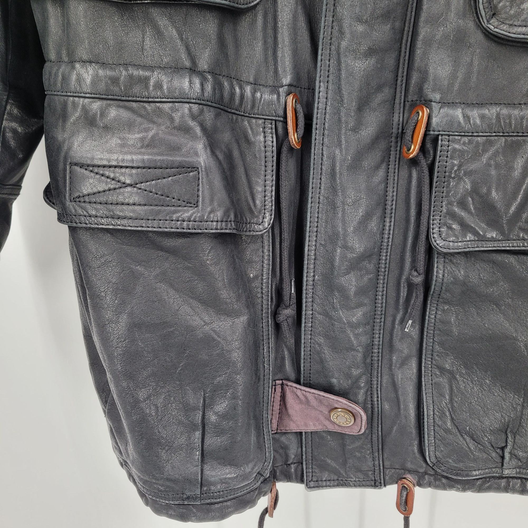 Vintage Vintage Genuine Leather Flight Jacket Mens 48 Black Detaile Size US XXL / EU 58 / 5 - 11 Thumbnail
