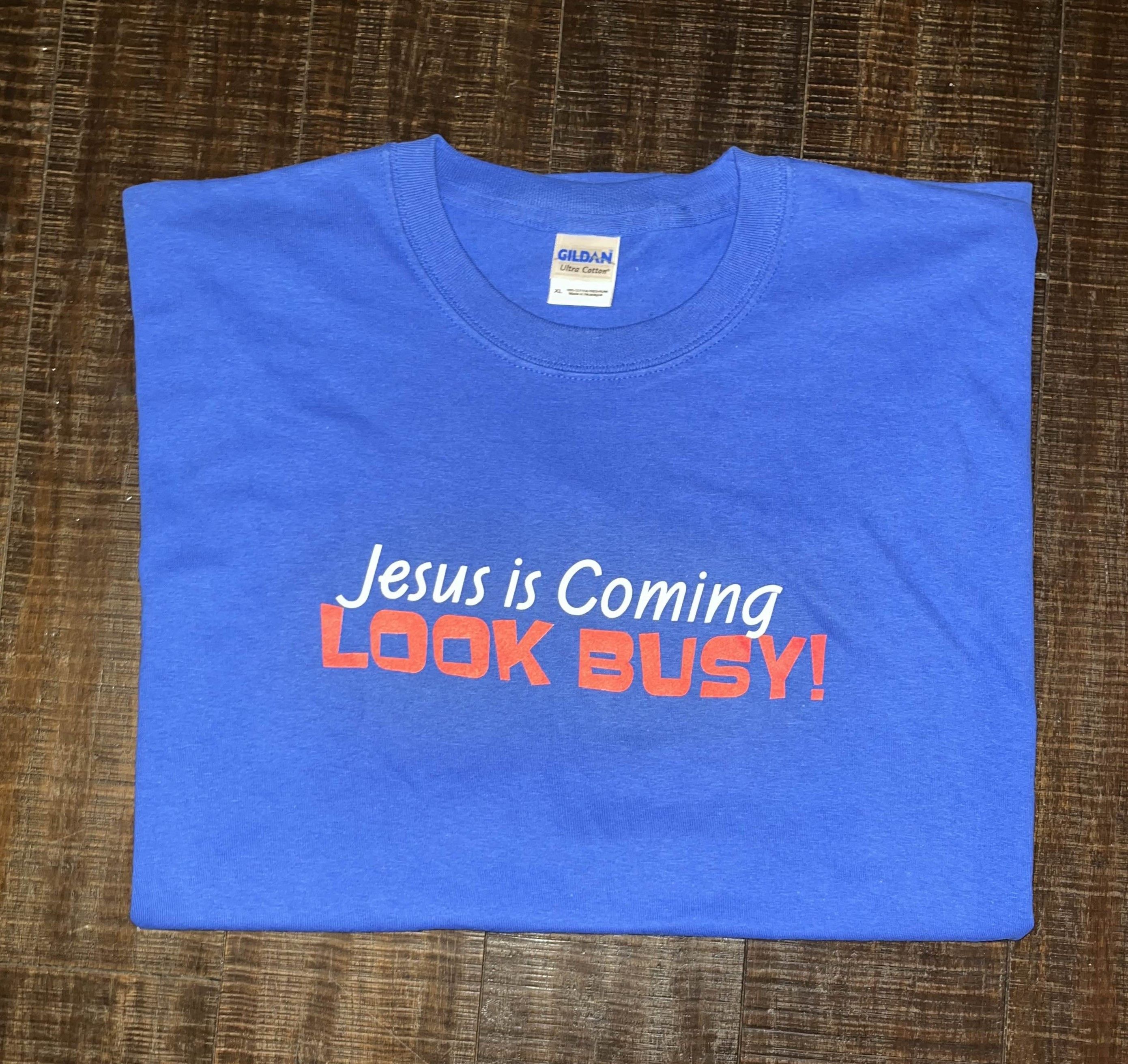 Vintage Y2K Jesus is Coming, Look Busy! Humor Shirt Size US XL / EU 56 / 4 - 3 Thumbnail