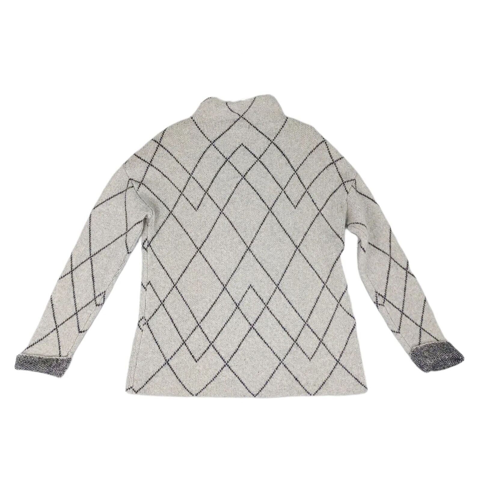Other CHRISTIAN SIRIANO Wool Blend Argyle Gray Turtleneck Sweater Size M / US 6-8 / IT 42-44 - 5 Thumbnail