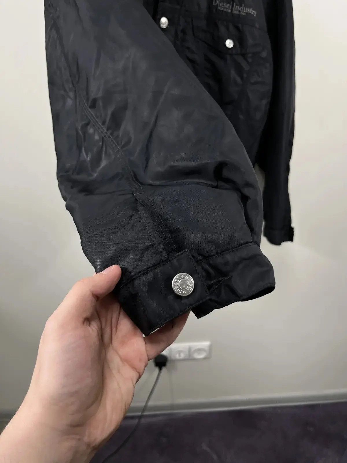 Diesel × Vintage Vintage Diesel 90s Rare Nylon Leather Avant Garde Jacket Size US L / EU 52-54 / 3 - 4 Thumbnail
