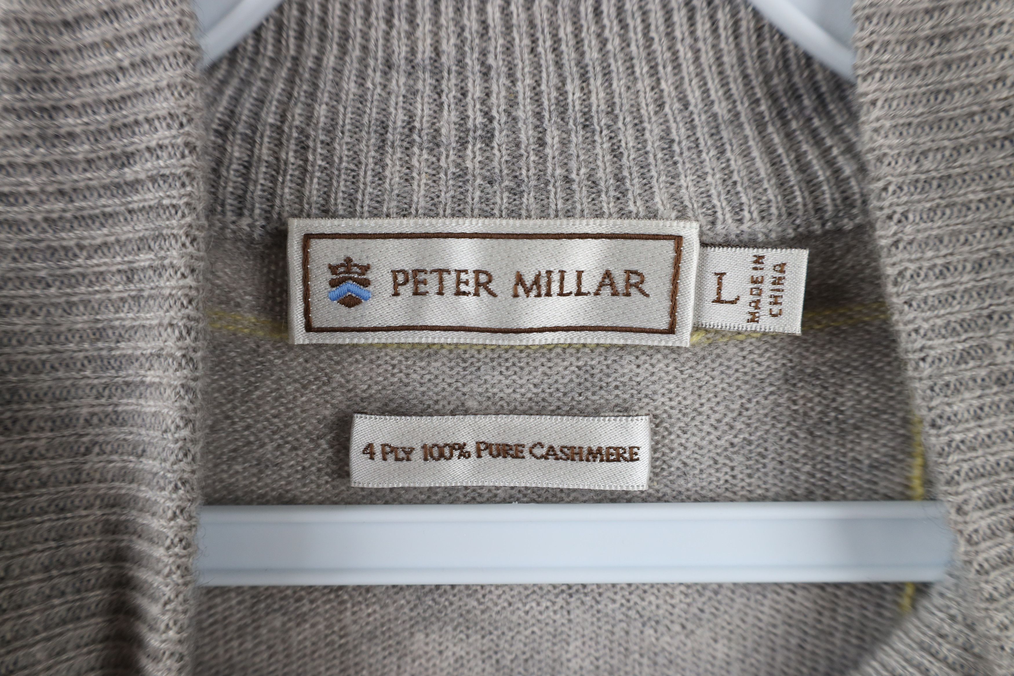 Peter Millar × Vintage Peter Millar Cashmere Knit Half Zip Pullover Sweater Plaid Size US L / EU 52-54 / 3 - 6 Thumbnail