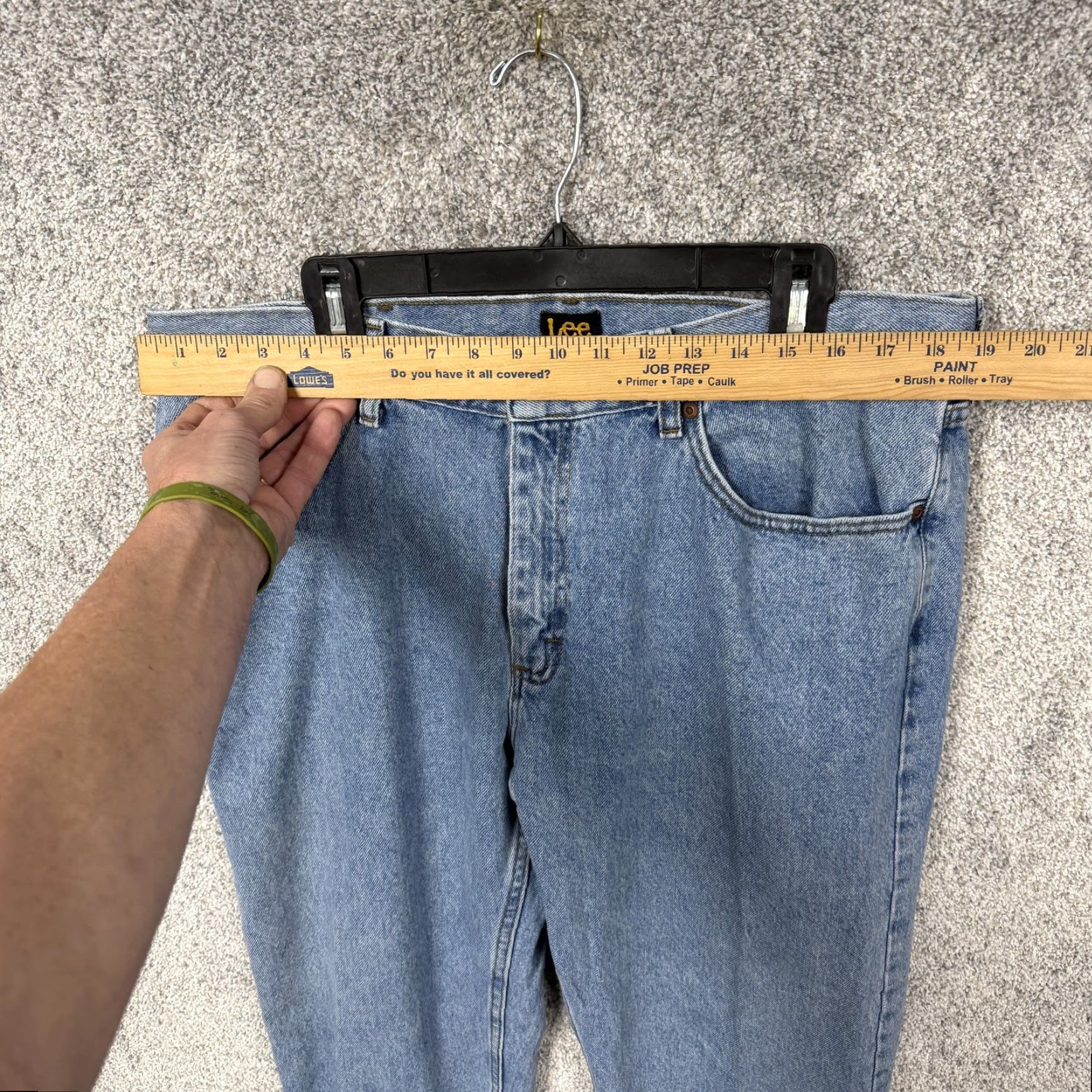 Lee Lee Jeans Mens 38x31 Blue Denim Regular Fit Straight Leg - 5-Pocket Design, Button Zip, Cotton, Casual Men’s Jeans Size US 38 / EU 54 - 2 Thumbnail