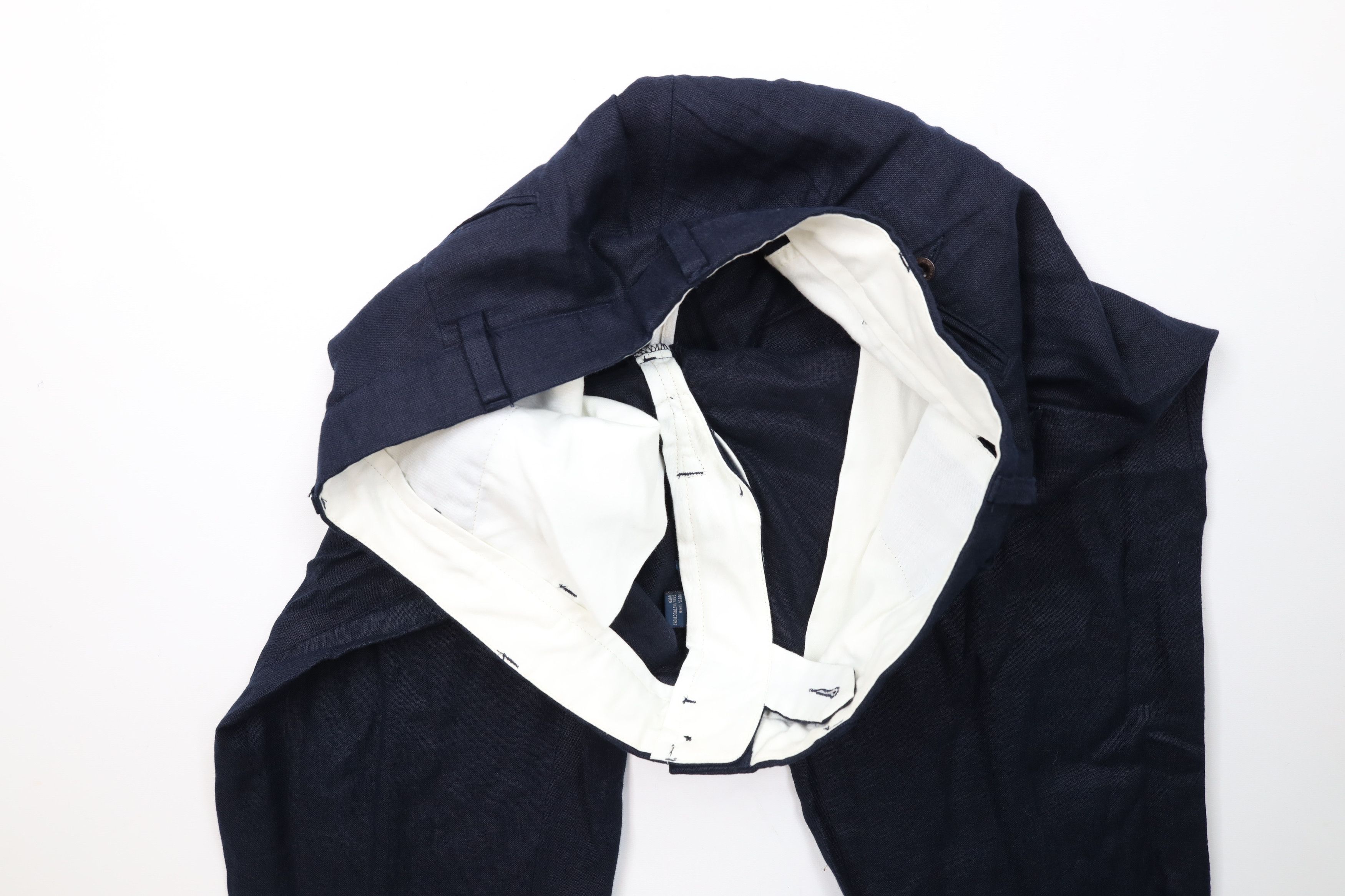 Ralph Lauren × Vintage Vintage 90s Ralph Lauren Wide Leg Chino Pants Navy Blue Size US 38 / EU 54 - 8 Thumbnail