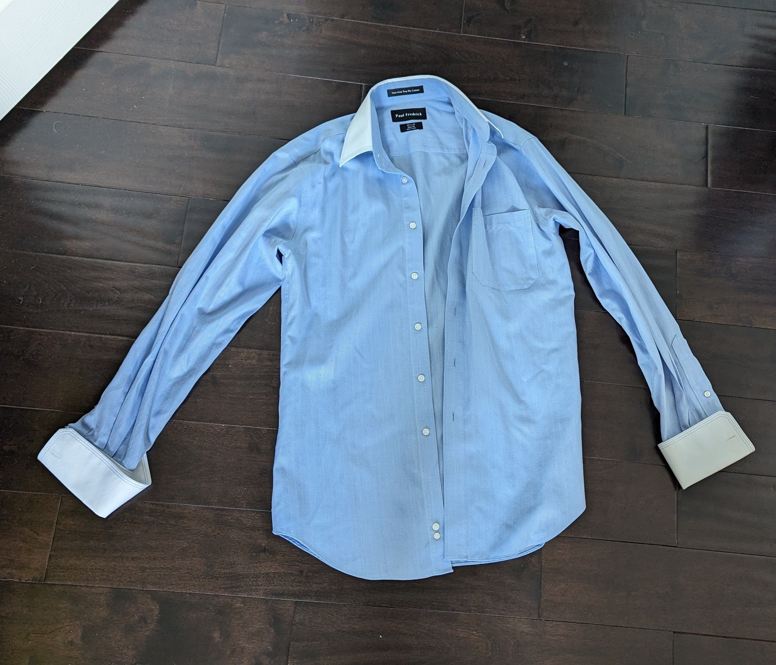 slim fit dress slacks Non-Iron Cotton Stripe Dress Shirt with Contrast Trim main image 1
