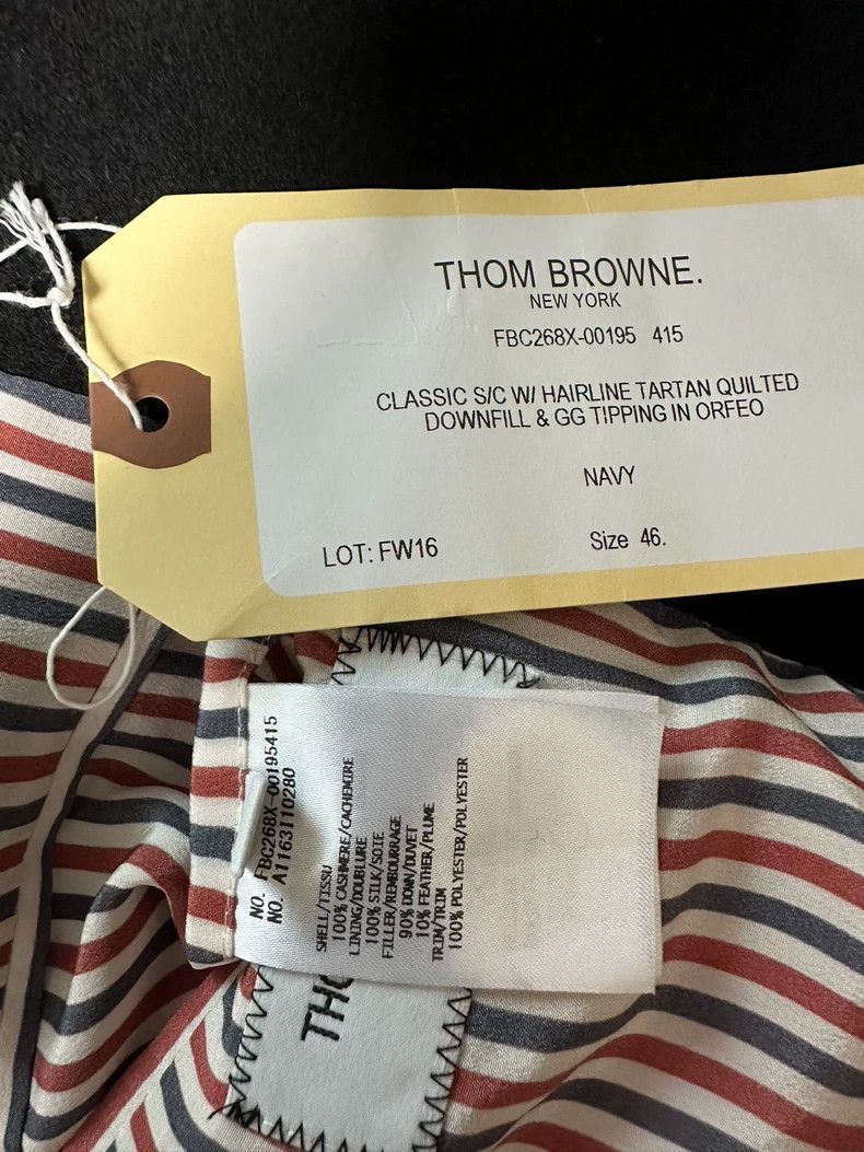 Thom Browne Thom Browne Blue and white feathered jacket with pockmarke Size L / US 10 / IT 46 - 2 Thumbnail