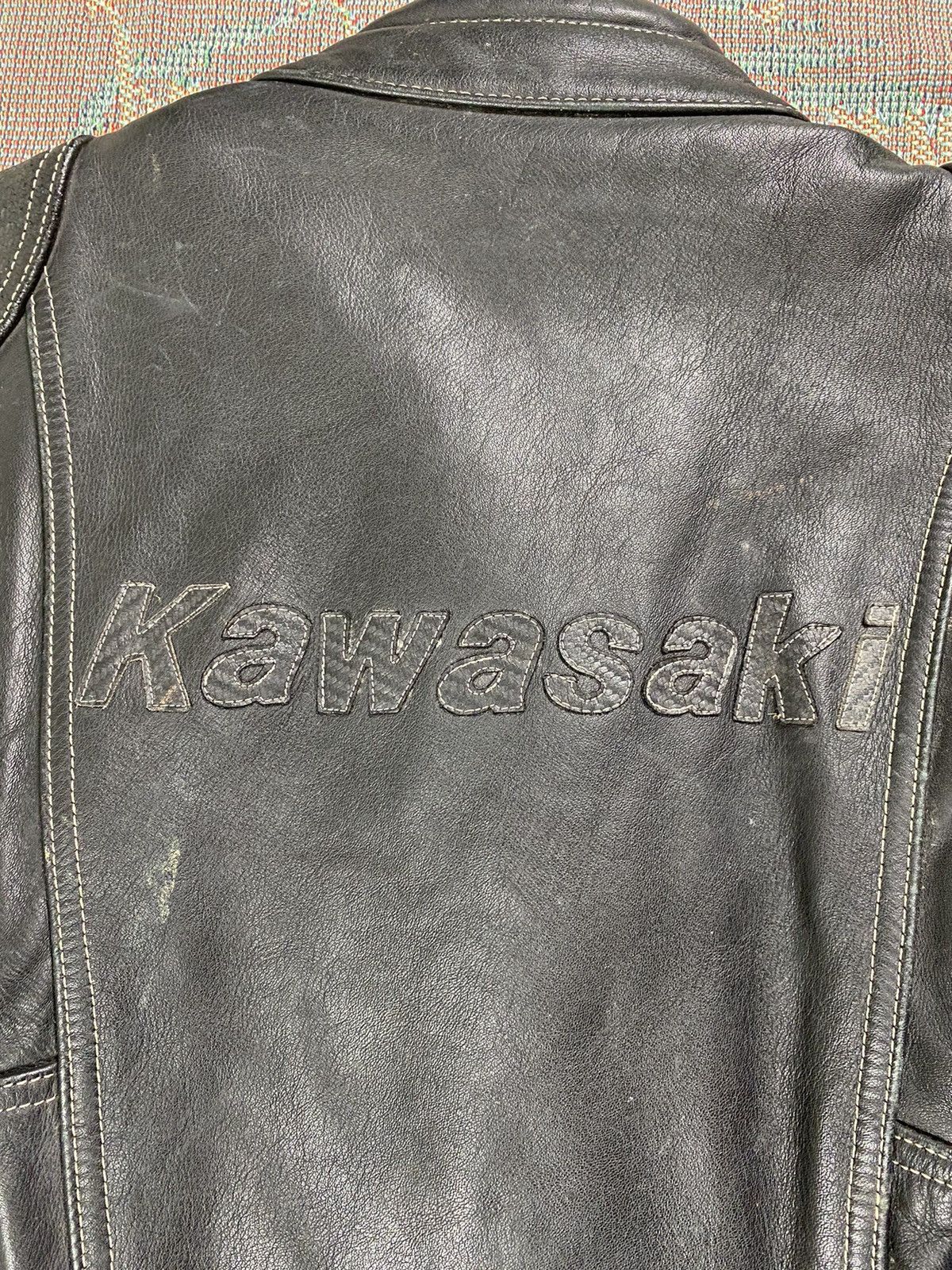 Vintage Kawasaki (Biker) Padded Leather Jacket Size US S / EU 44-46 / 1 - 21 Thumbnail