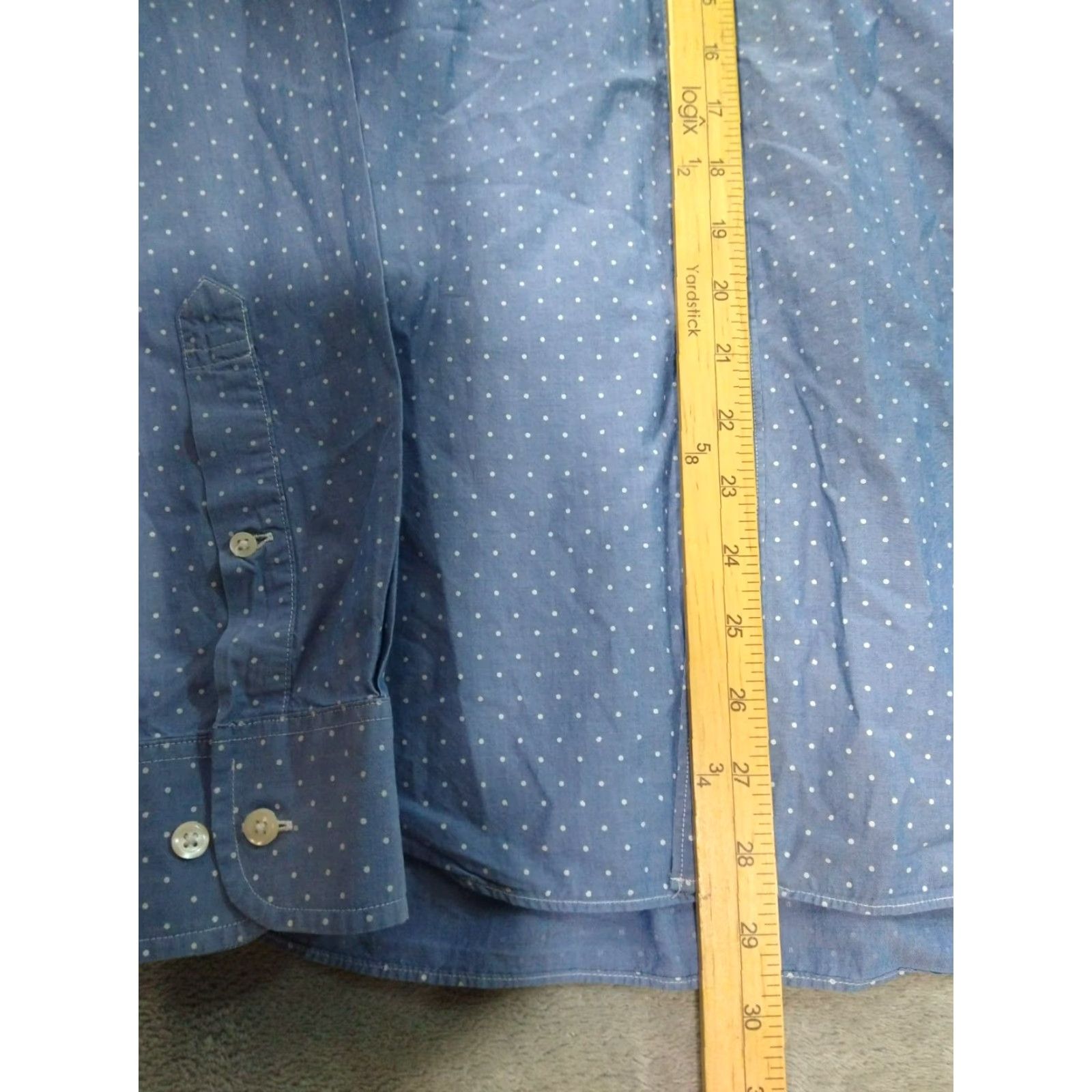 Bonobos Bonobos Shirt Mens Blue Polka Dot Slim Fit Long Sleeve Button-Down Cotton Adult Large Blue 44in Chest Classic Preppy Mens Size US L / EU 52-54 / 3 - 4 Thumbnail