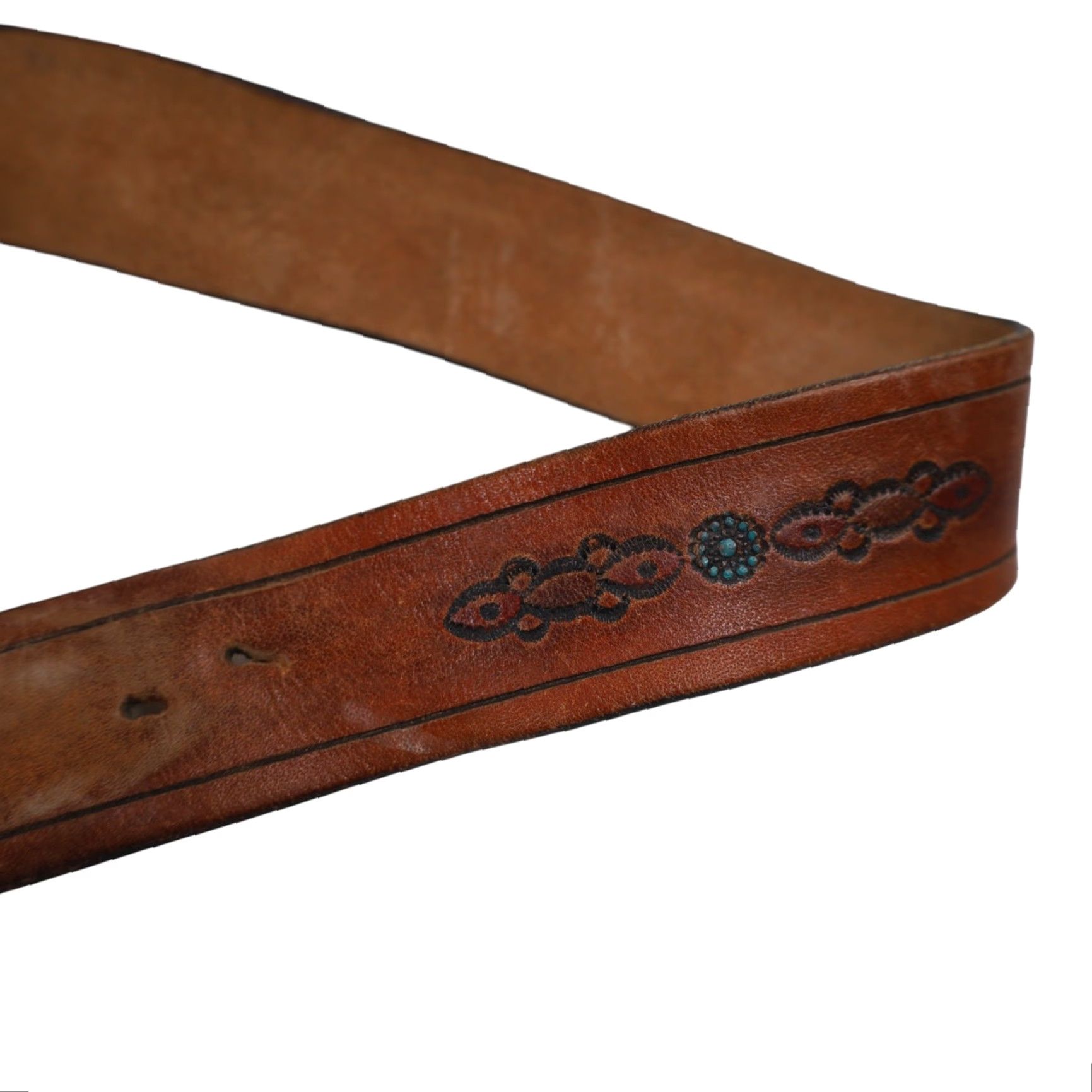 Arrow VINTAGE True 70s Brass Arrow Head Belt Buckle Embossed Belt 36-38 Unisex Adults Brown Belt Women Men Size 36 - 3 Thumbnail